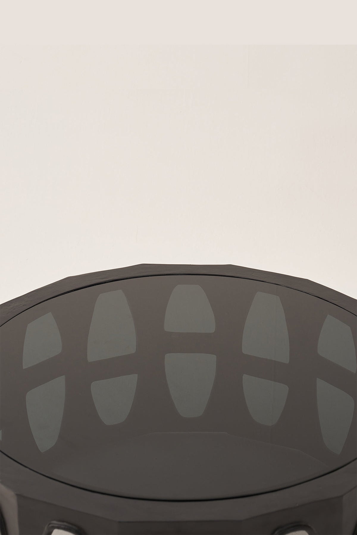 The Colosseum Coffee Tinted Glass Matte Black Table