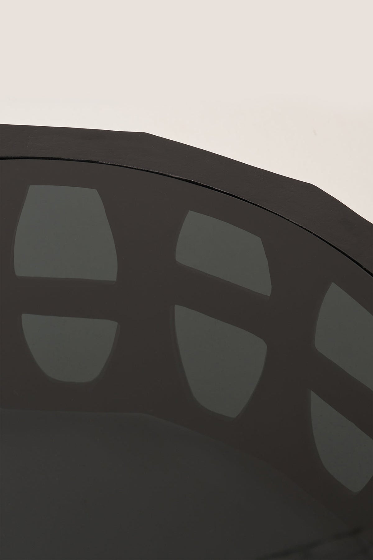 The Colosseum Coffee Tinted Glass Matte Black Table