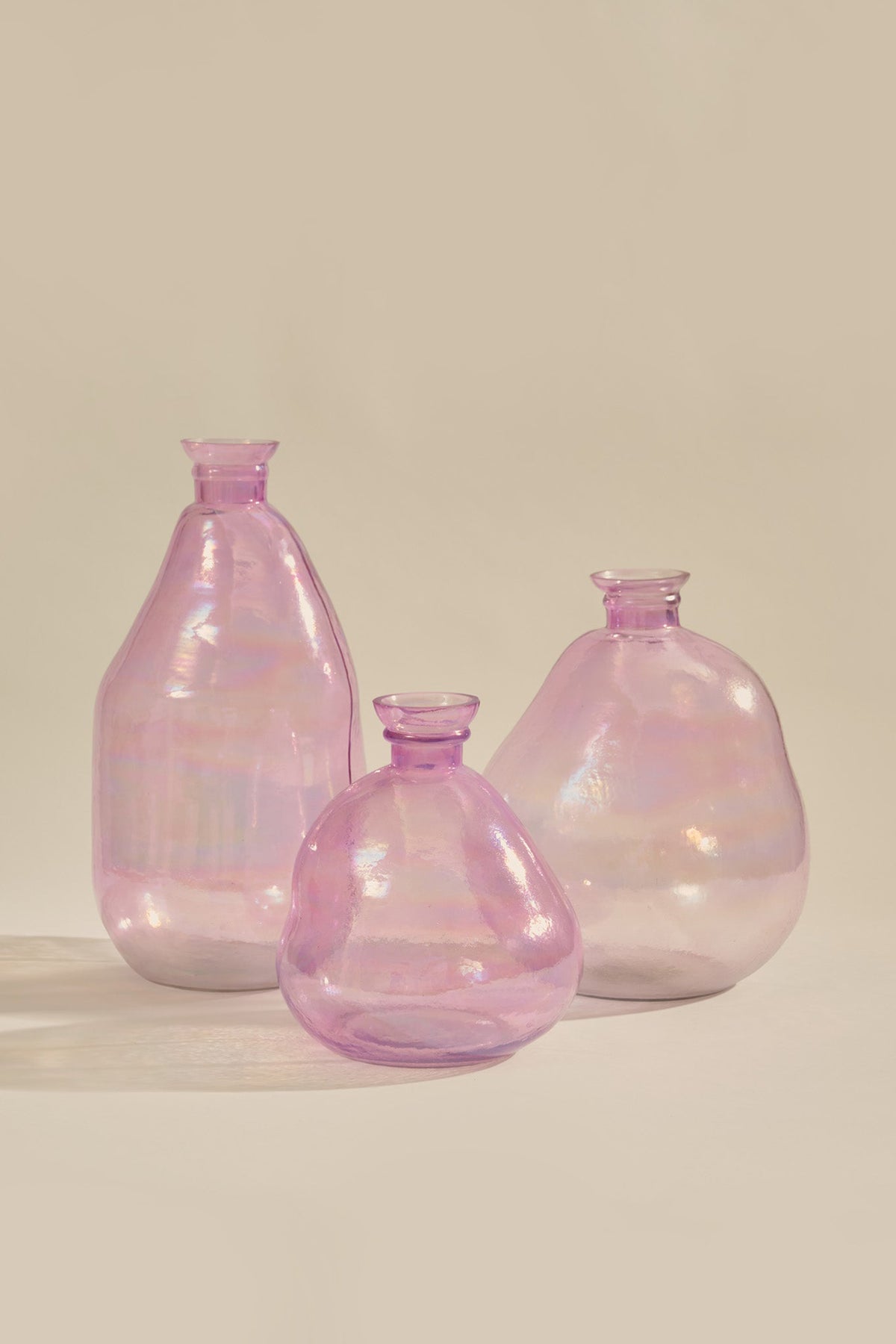 Potli Vases Hand blown Glass Rainbow Pink Vase