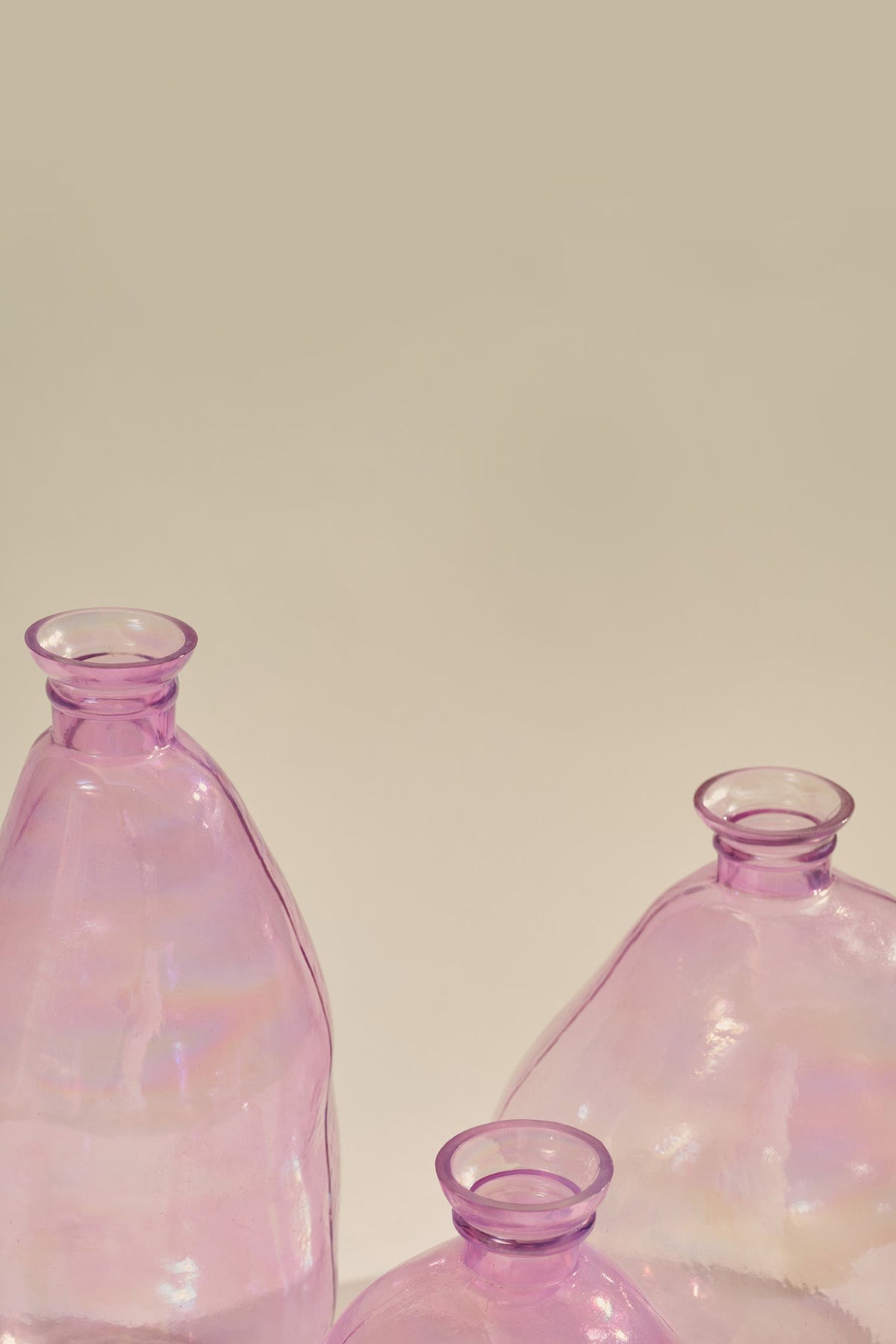 Potli Vases Hand blown Glass Rainbow Pink Vase