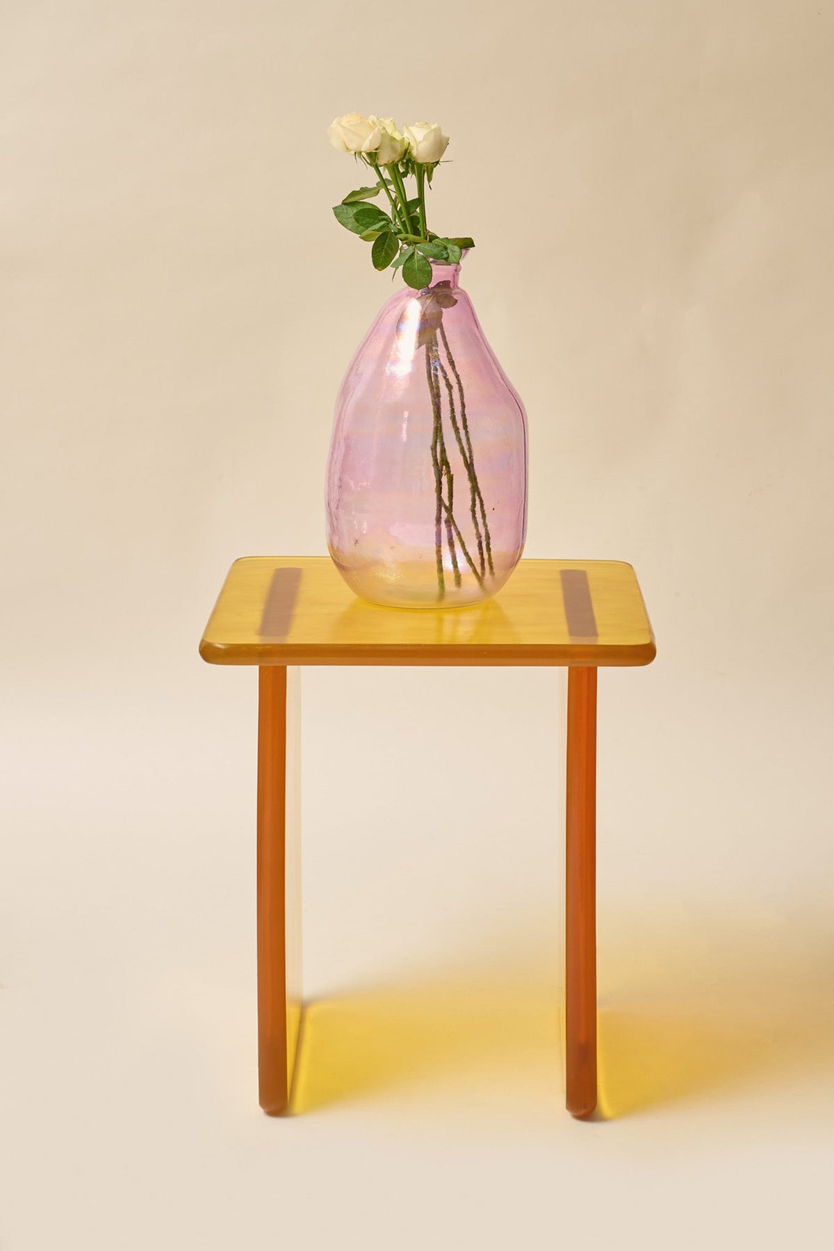 Potli Vases Hand blown Glass Rainbow Pink Vase
