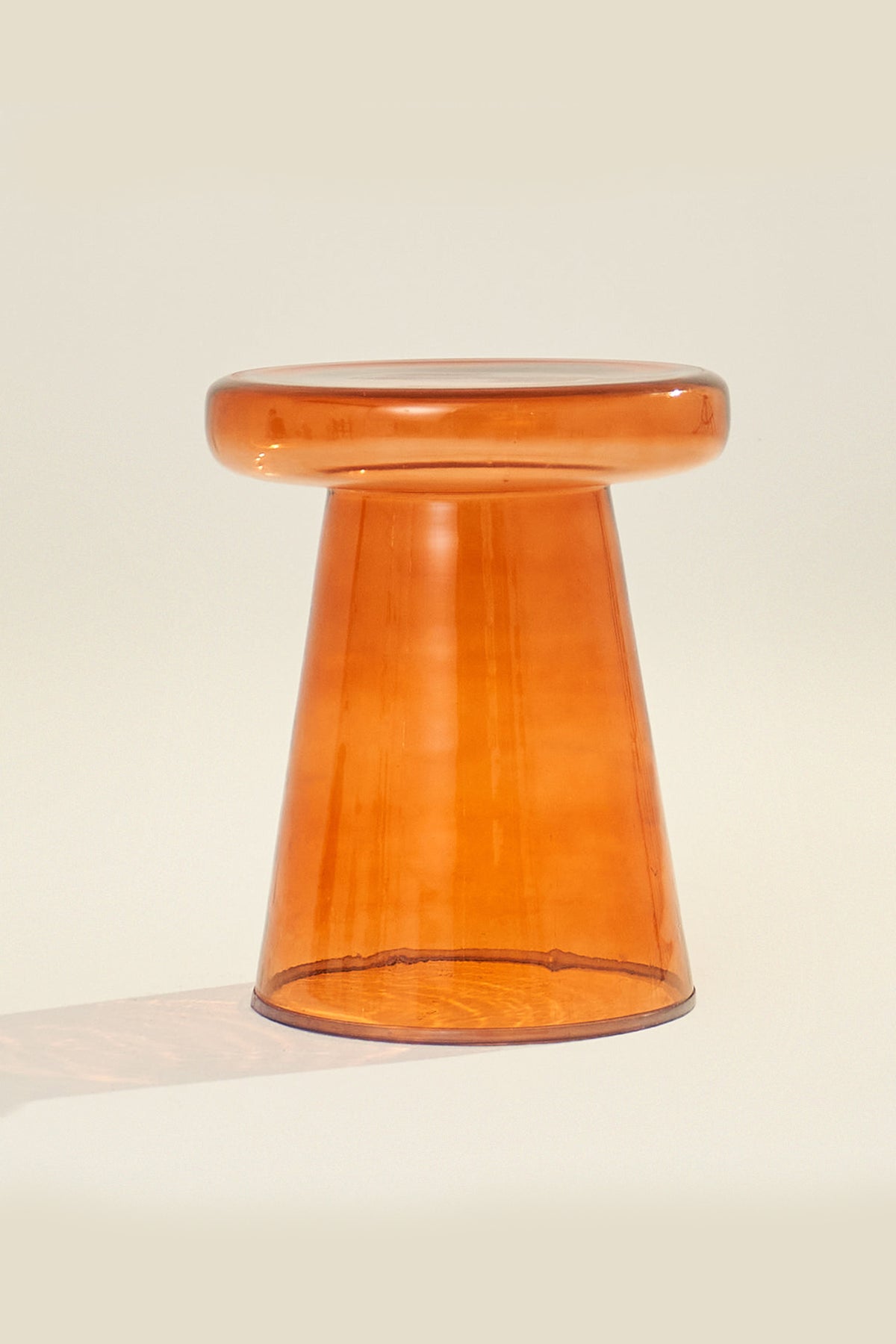 Glassgow Handblown Glass Amber Side Table