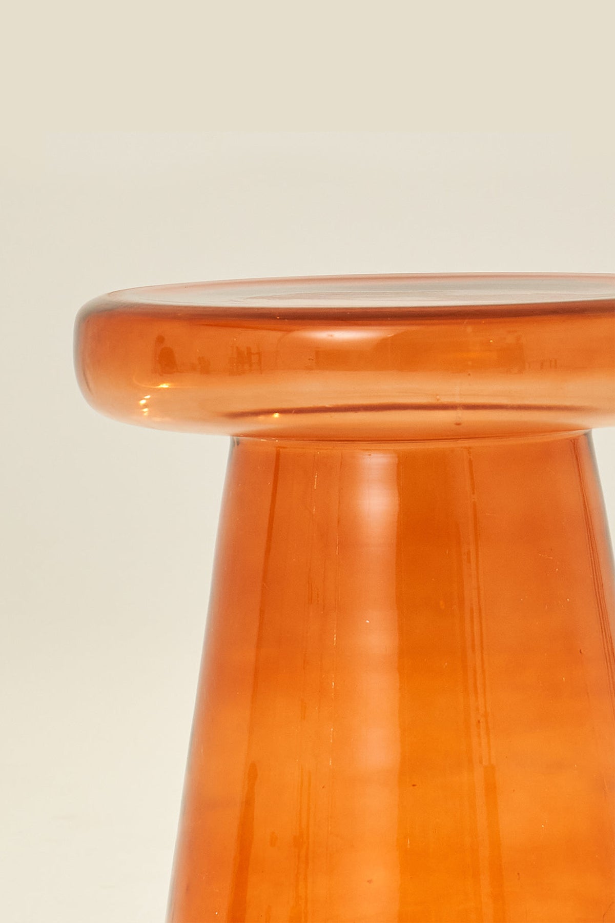 Glassgow Handblown Glass Amber Side Table