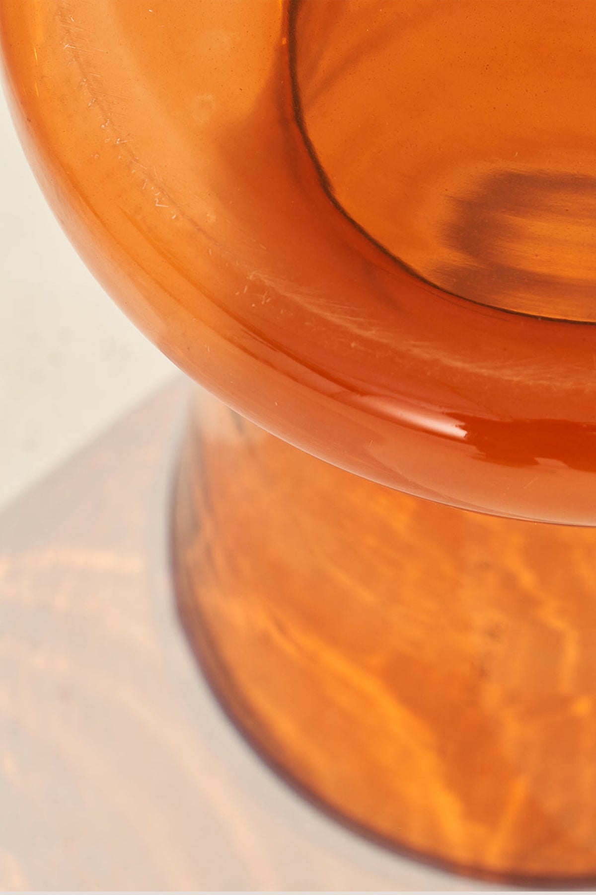 Glassgow Handblown Glass Amber Side Table