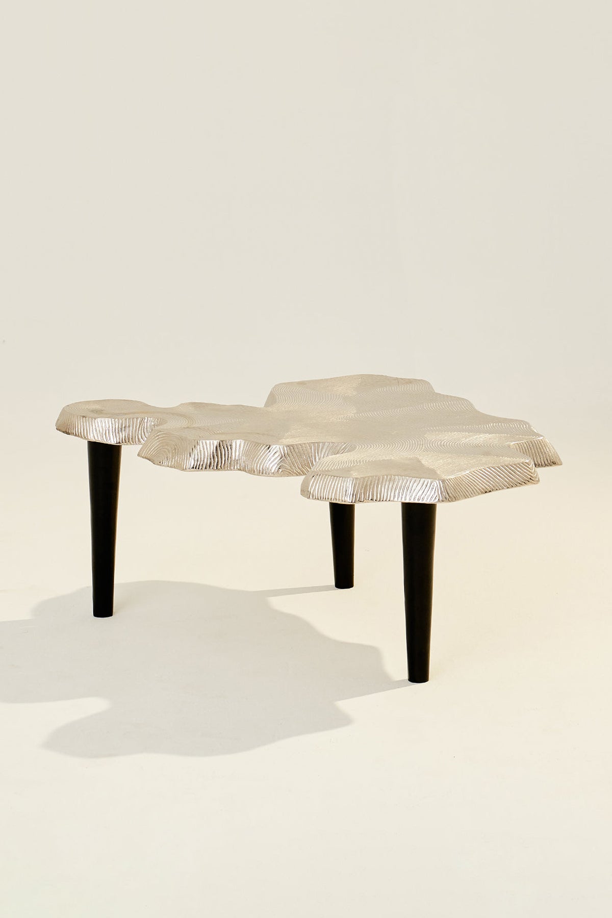 Amorphous Coffee Aluminium Casting Nickel Silver Table Set of 2