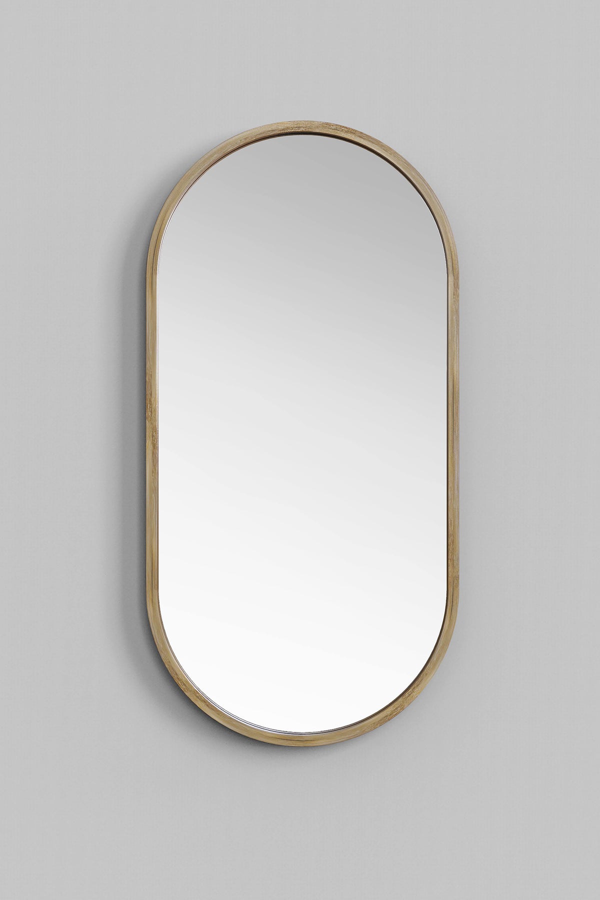 Mianzi Mira Oval Bamboo Natural Mirror (Large)