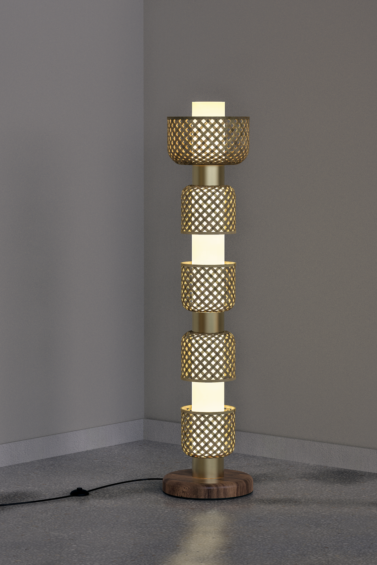 Mianzi Metamorphosis Floor Bamboo Natural Lamp BDDDD