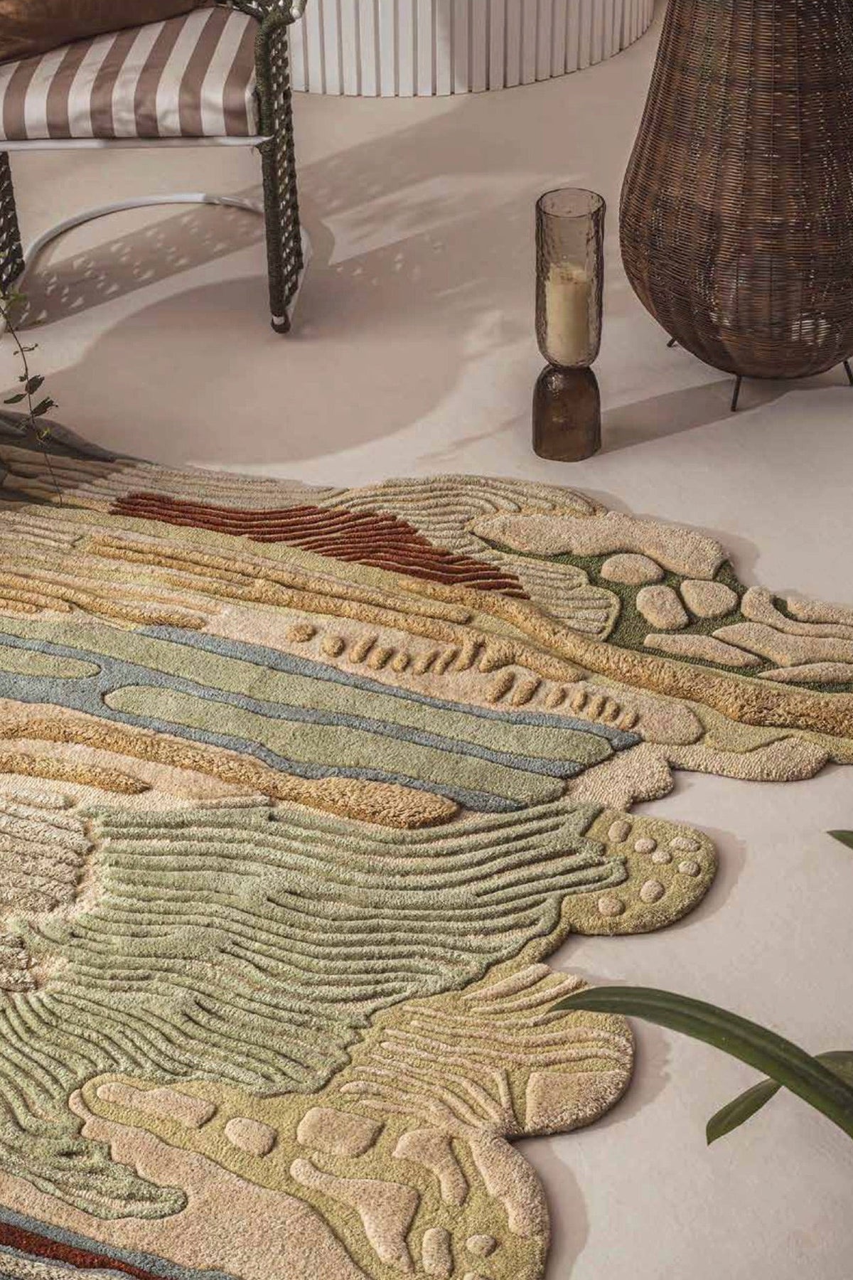 Alpine Slices 100% New Zealand Wool Natural Rug