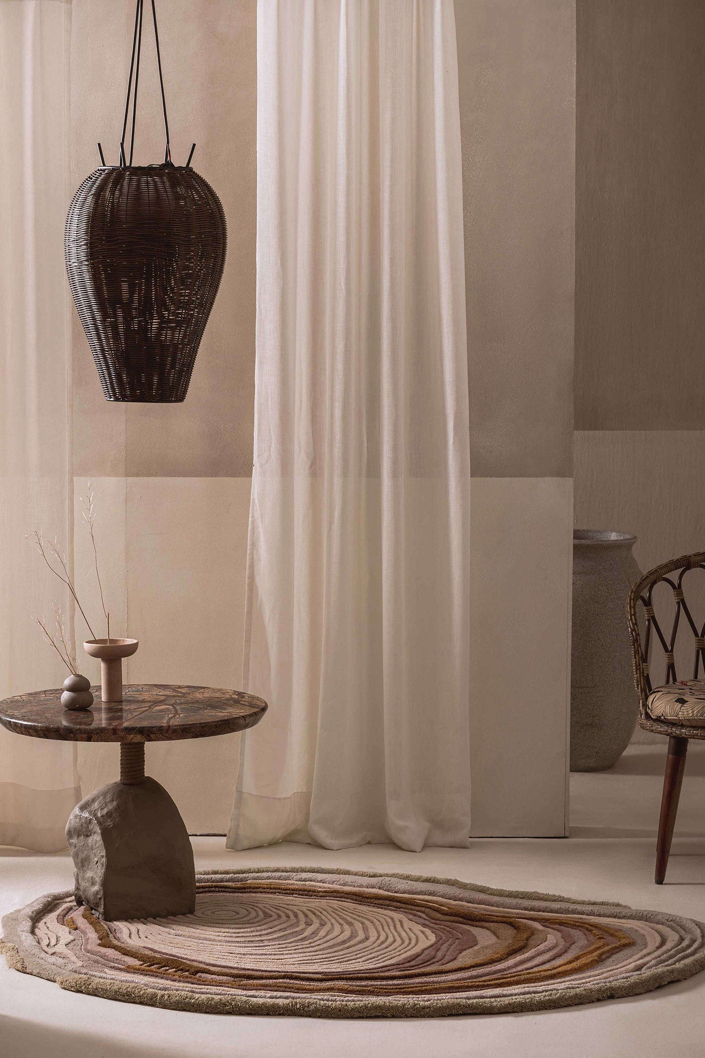 Nature's carve hand tufted rug