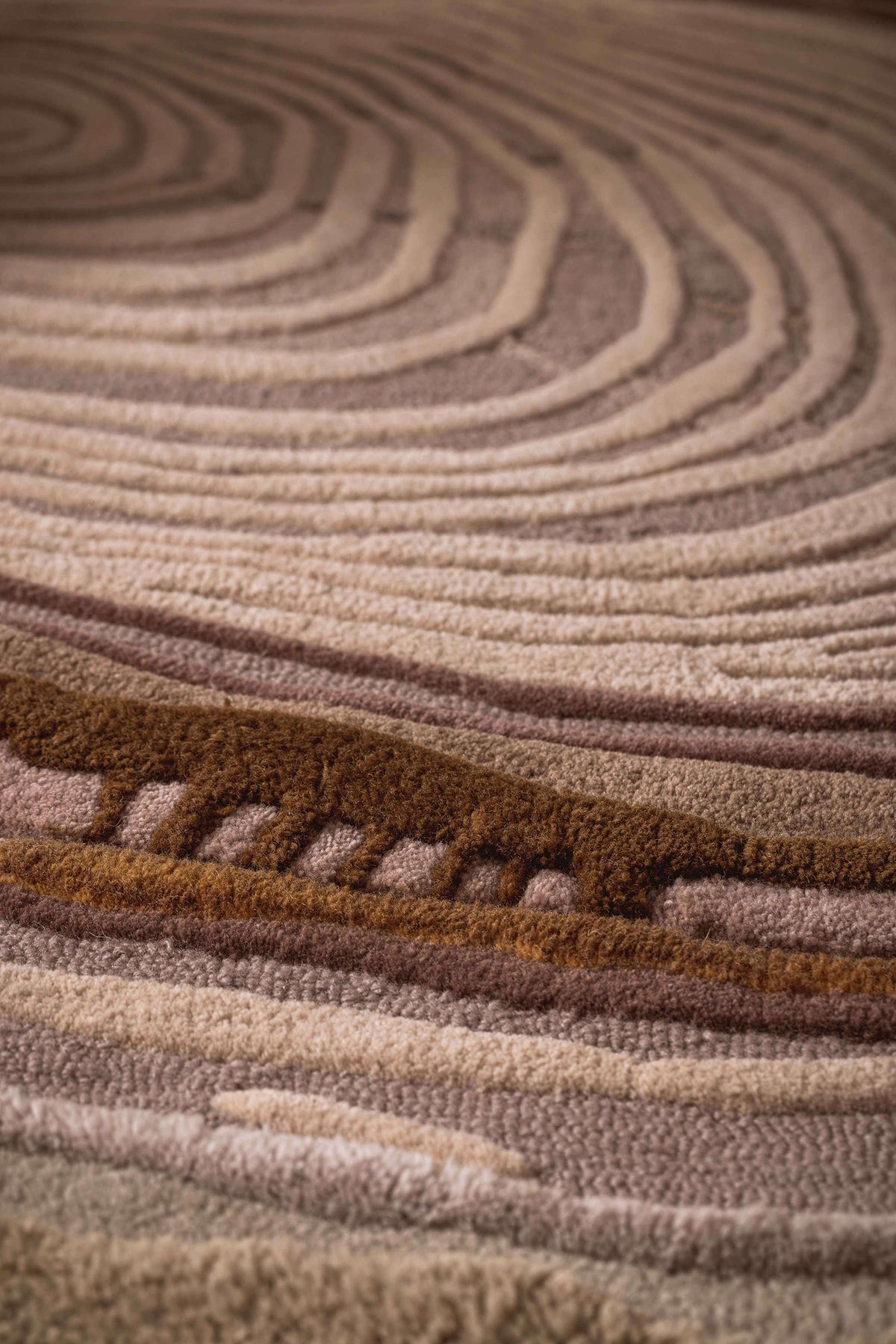 Nature's carve hand tufted 100% New Zealand wool Natural rug