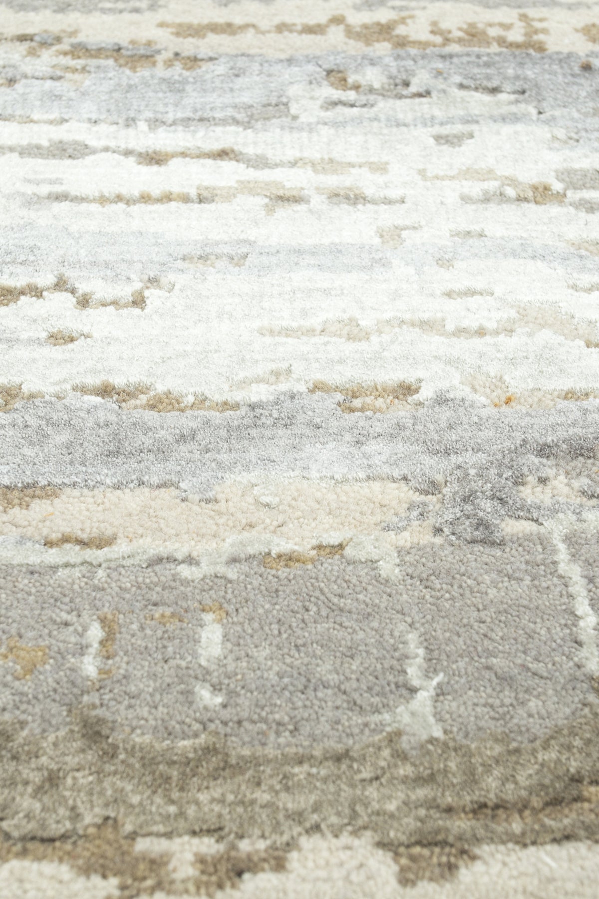 Jaipur Rugs Soft Abstract 2X3 Feet Rug| Antique White & Ashwood Hand Knotted Rug Carpet For Living Room