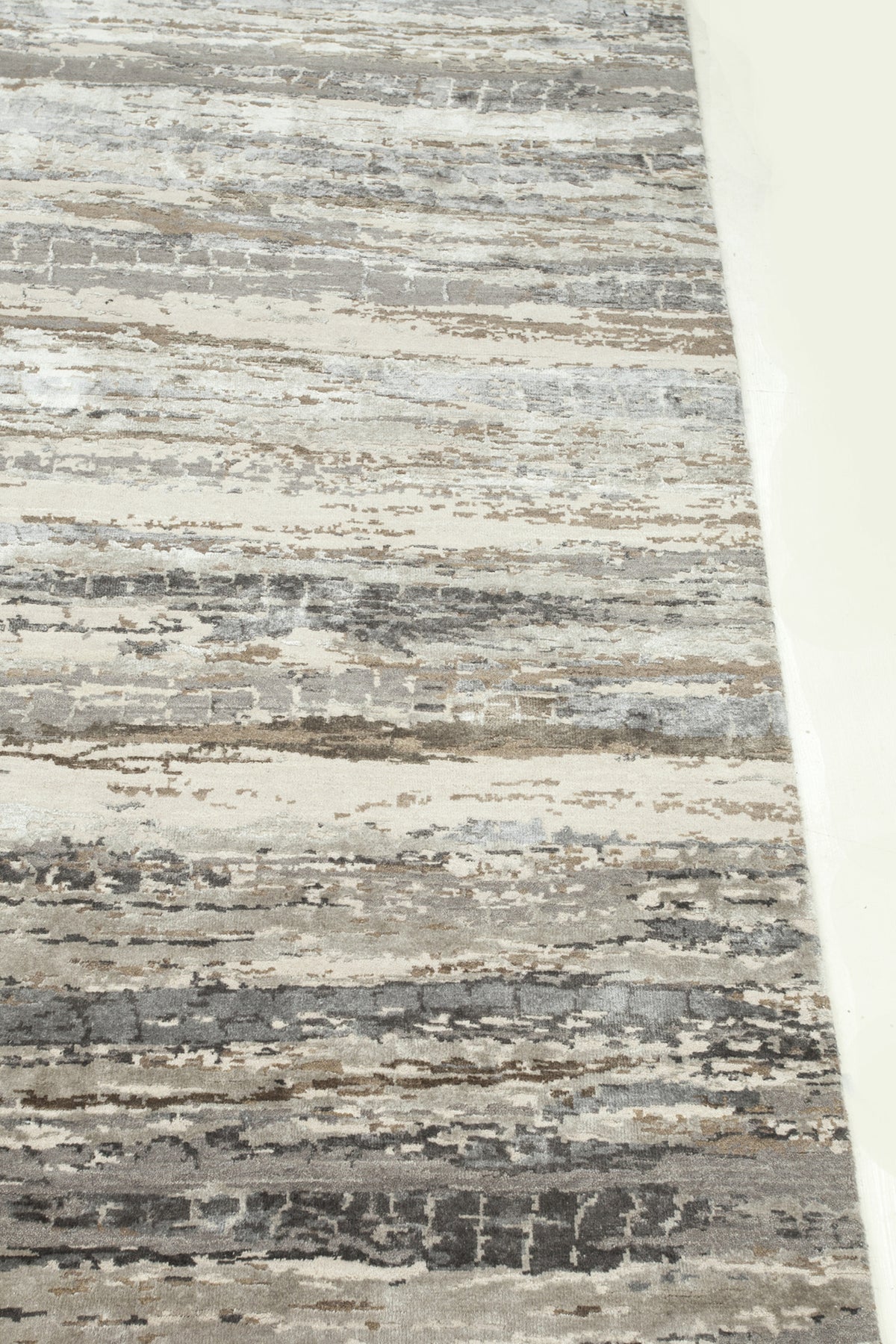 Jaipur Rugs Soft Abstract 2X3 Feet Rug| Antique White & Ashwood Hand Knotted Rug Carpet For Living Room