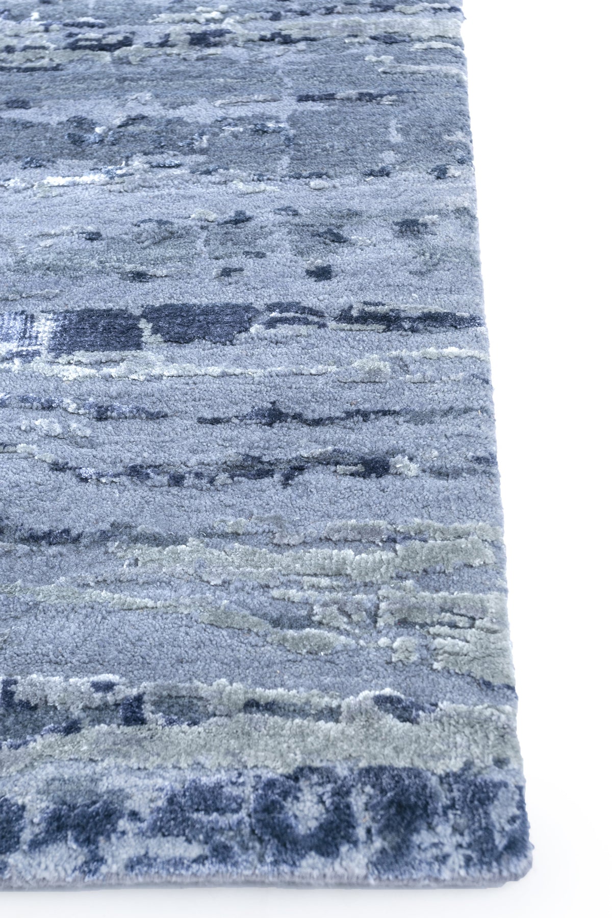 Jaipur Rugs Soft Abstract 5'6X8 Feet Rug| Chicory & Skyline Blue Hand Knotted Rug Carpet For Living Room