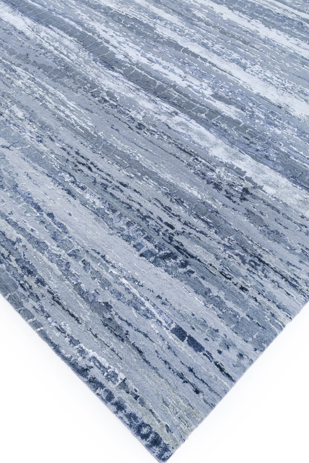 Jaipur Rugs Soft Abstract 5'6X8 Feet Rug| Chicory & Skyline Blue Hand Knotted Rug Carpet For Living Room