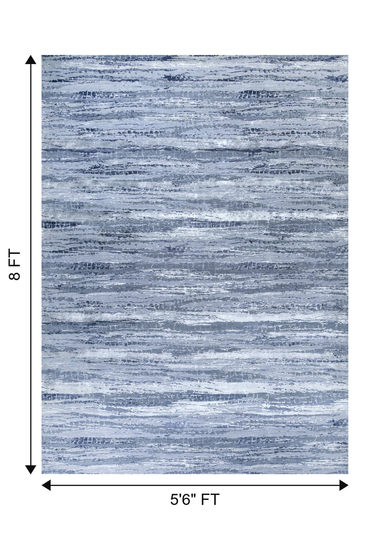 Jaipur Rugs Soft Abstract 5'6X8 Feet Rug| Chicory & Skyline Blue Hand Knotted Rug Carpet For Living Room