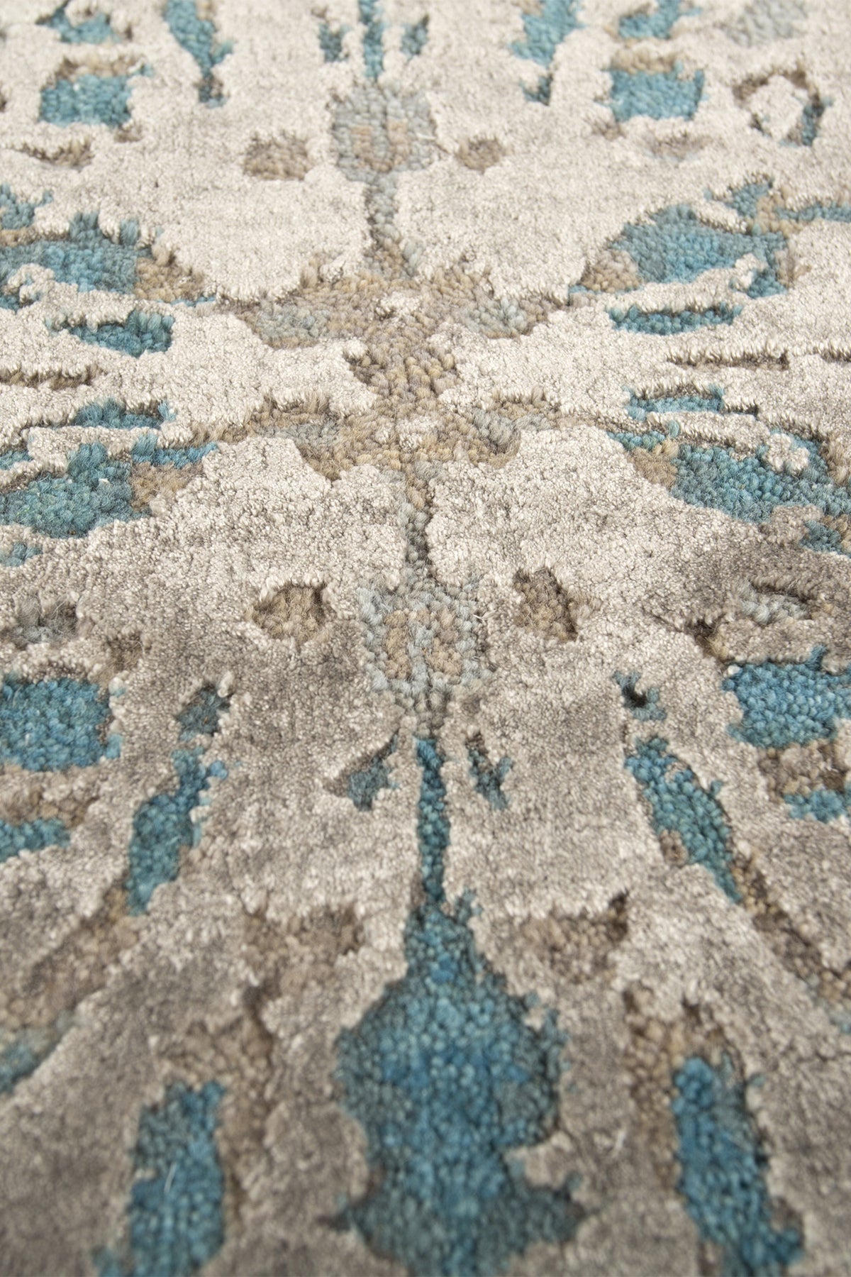 Jaipur Rugs Soft Abstract 2X3 Feet Rug| Mink & Light Turquoise Hand Knotted Rug Carpet For Living Room