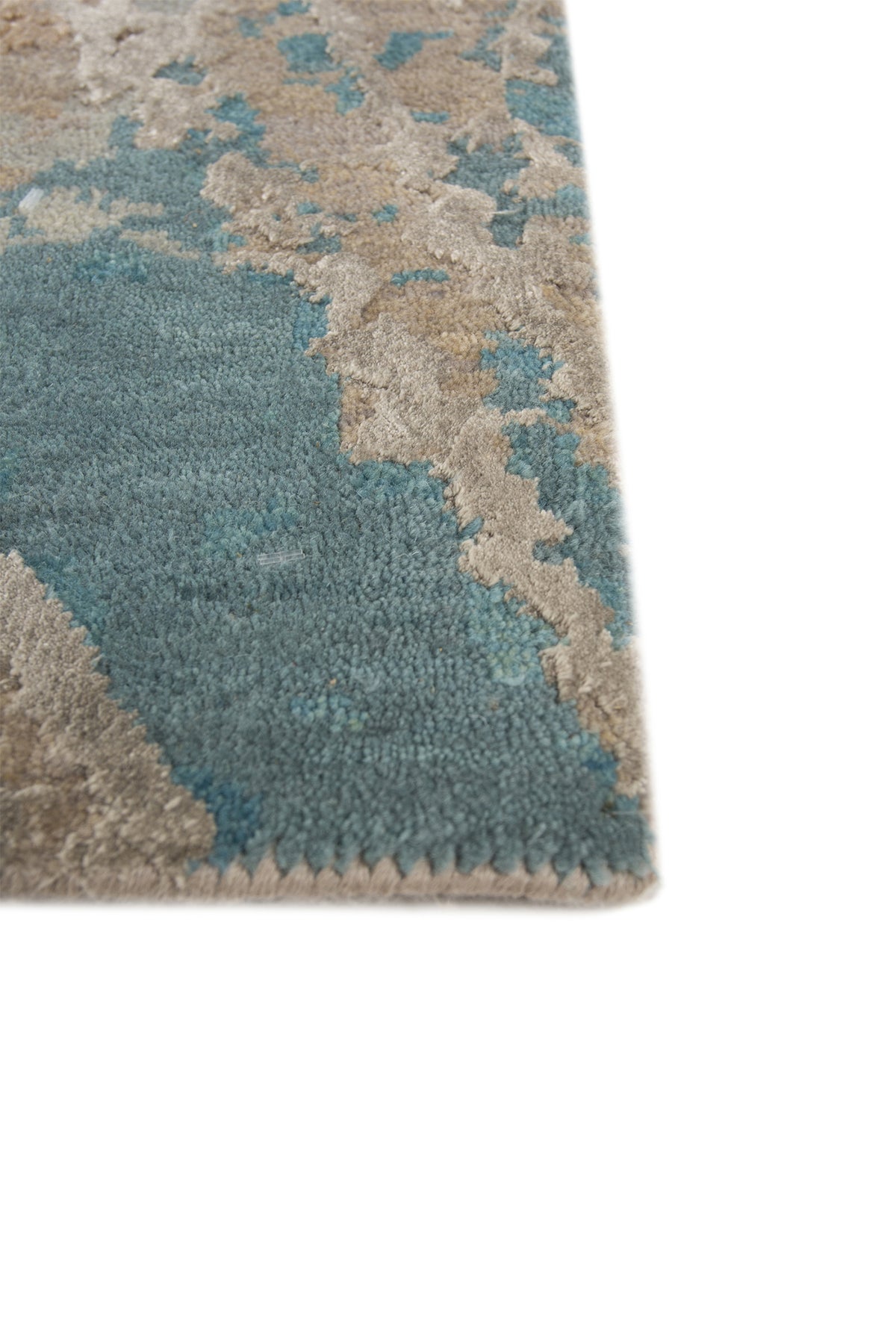 Jaipur Rugs Soft Abstract 2X3 Feet Rug| Mink & Light Turquoise Hand Knotted Rug Carpet For Living Room