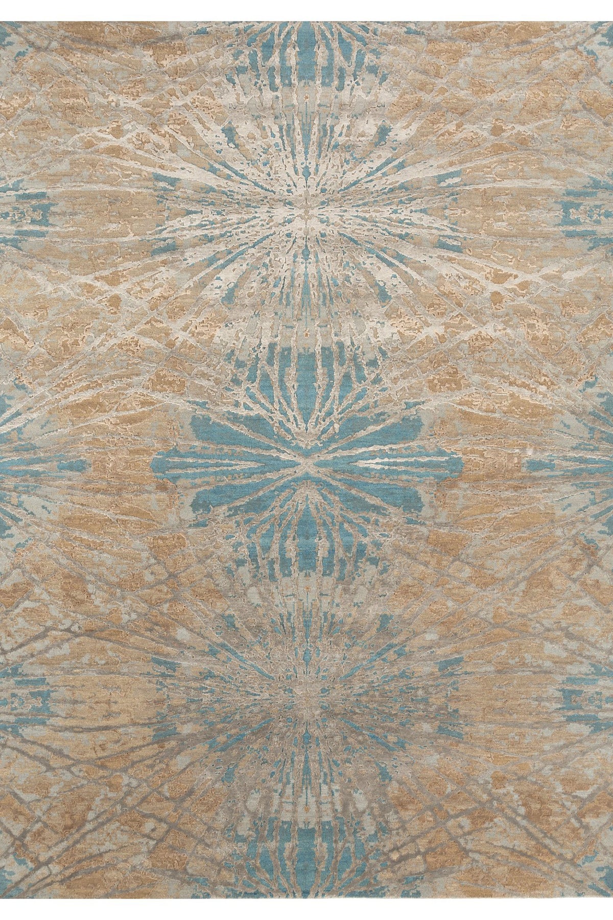 Jaipur Rugs Soft Abstract 2X3 Feet Rug| Mink & Light Turquoise Hand Knotted Rug Carpet For Living Room