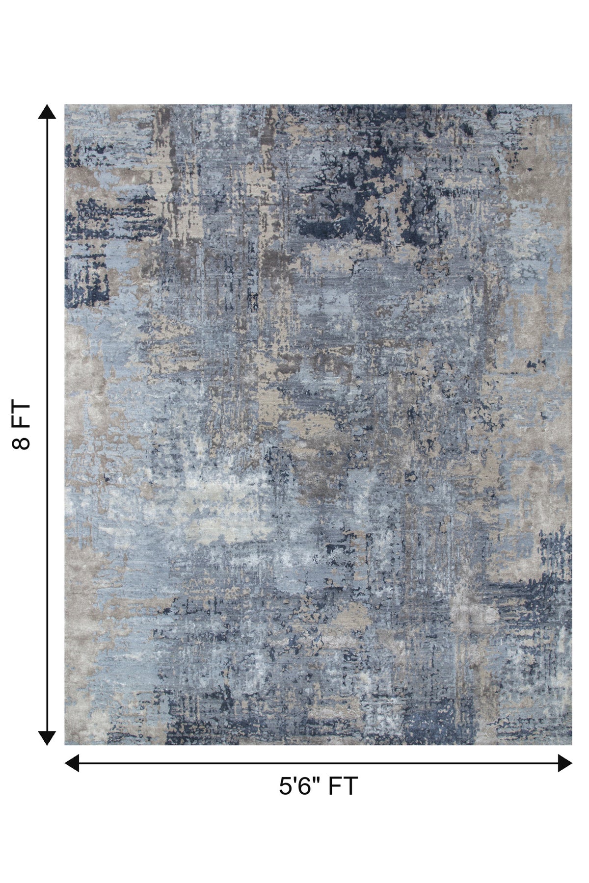 Jaipur Rugs Soft Abstract 5'6X8 Feet Rug| Chicory & Ashwood Hand Knotted Rug Carpet For Living Room