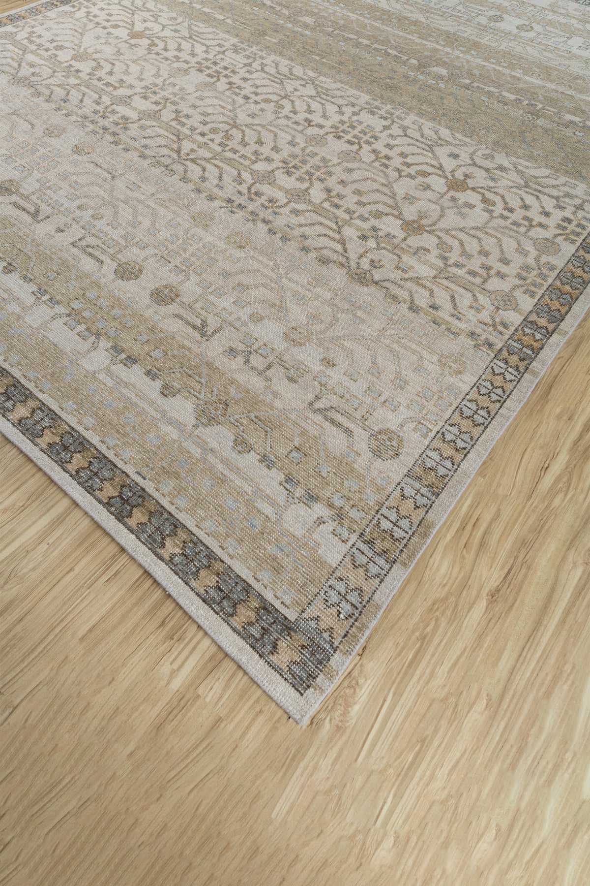 Jaipur Rugs Soft Oriental 5X8 Feet Rug| Soft Beige & Spice Brown Hand Knotted Rug Carpet For Living Room