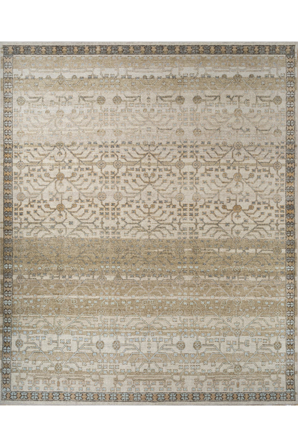 Jaipur Rugs Soft Oriental 5X8 Feet Rug| Soft Beige & Spice Brown Hand Knotted Rug Carpet For Living Room
