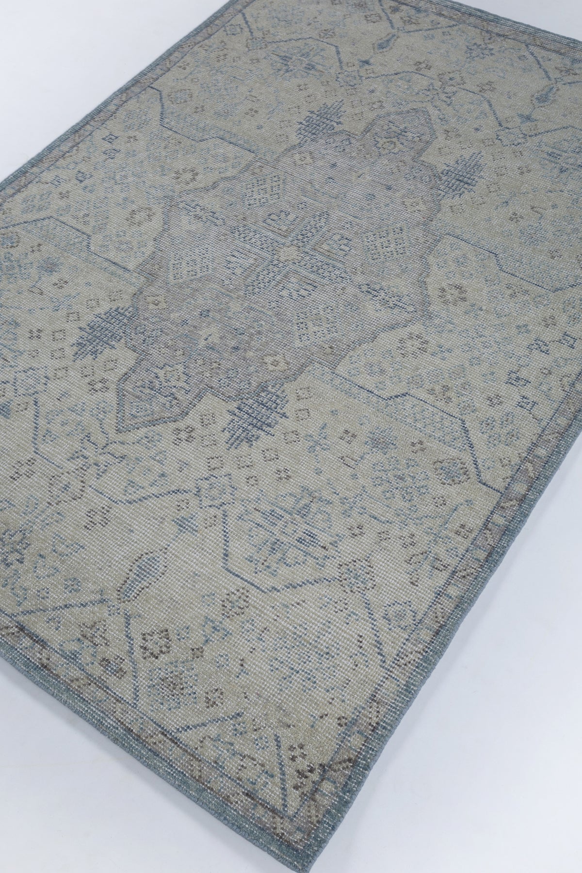 Jaipur Rugs Soft Oriental 8X10 Feet Rug| Sky Blue Hand Knotted Rug Carpet For Living Room