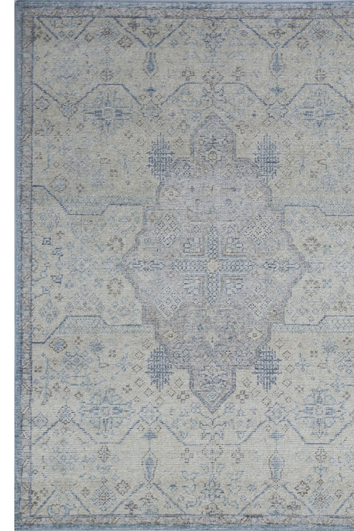 Jaipur Rugs Soft Oriental 8X10 Feet Rug| Sky Blue Hand Knotted Rug Carpet For Living Room