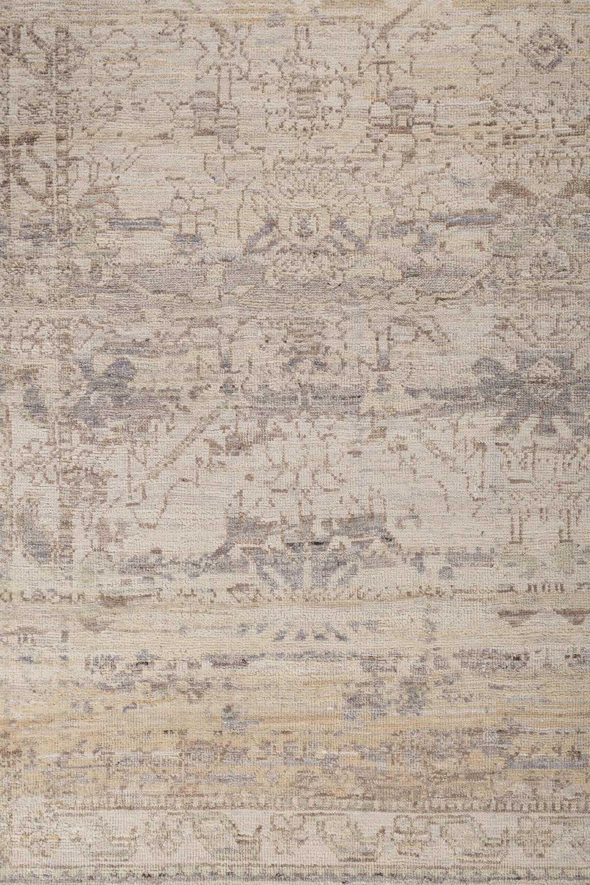 Jaipur Rugs Soft Distressed 5X7 Feet Rug| Dark Ivory & Clay Hand Knotted Rug Carpet For Living Room