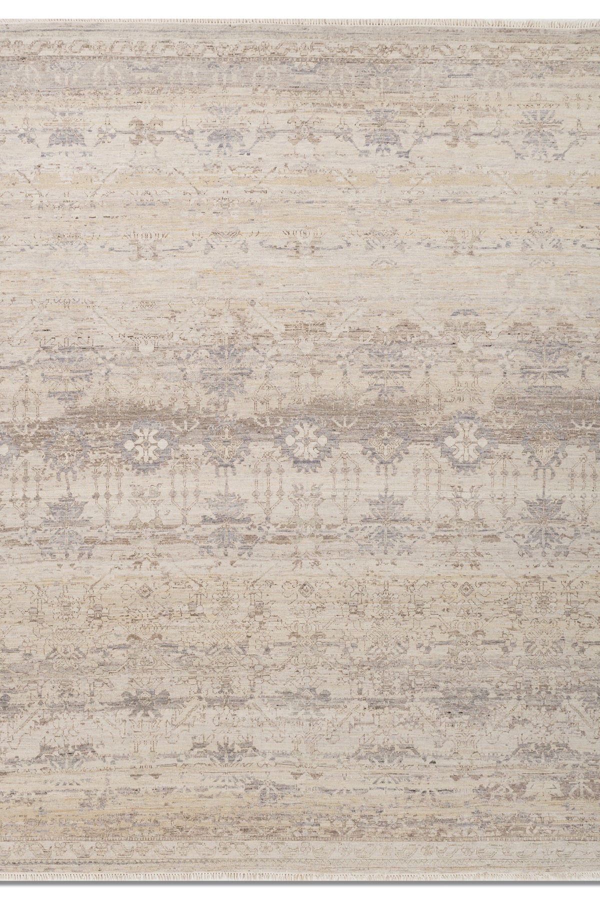 Jaipur Rugs Soft Distressed 5X7 Feet Rug| Dark Ivory & Clay Hand Knotted Rug Carpet For Living Room