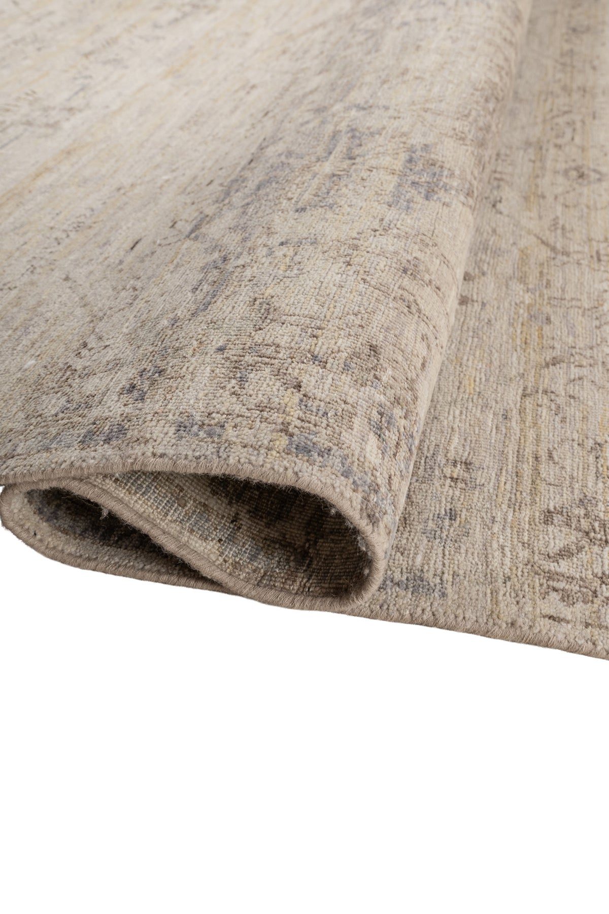 Jaipur Rugs Soft Distressed 5X7 Feet Rug| Dark Ivory & Clay Hand Knotted Rug Carpet For Living Room