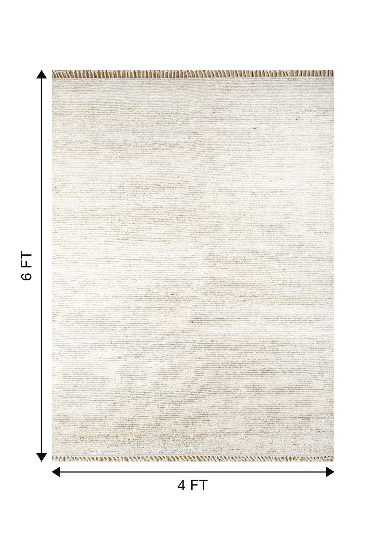 Jaipur Rugs Soft Abstract 4X6 Feet Rug| Natural White Hand Knotted Rug Carpet For Living Room