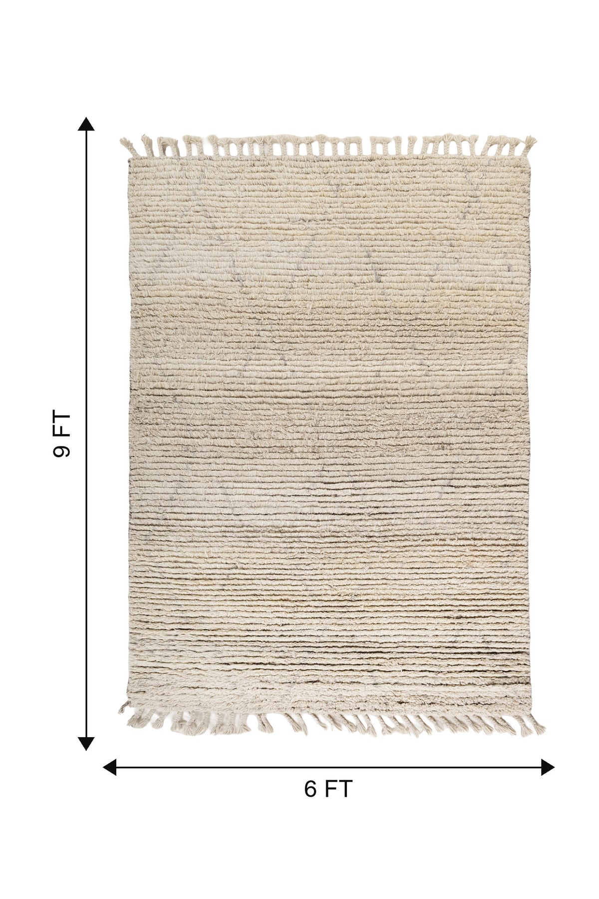Jaipur Rugs Soft Abstract 6X9 Feet Rug| Natural White & Natural Ivory Hand Knotted Rug Carpet For Living Room