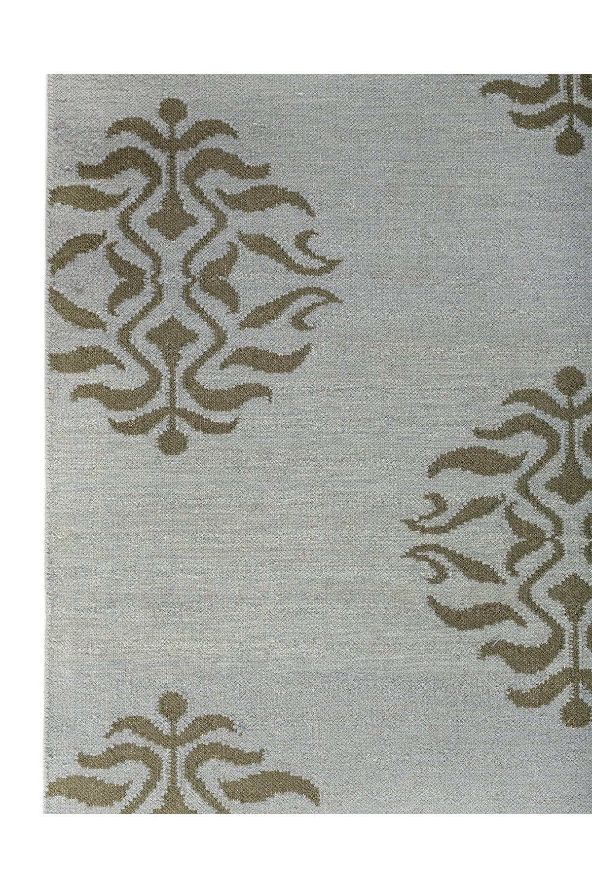 Jaipur Rugs Soft Damask 5X8 Feet Rug| Light Turquoise & Bronze Green Hand Knotted Dhurrie Carpet For Living Room