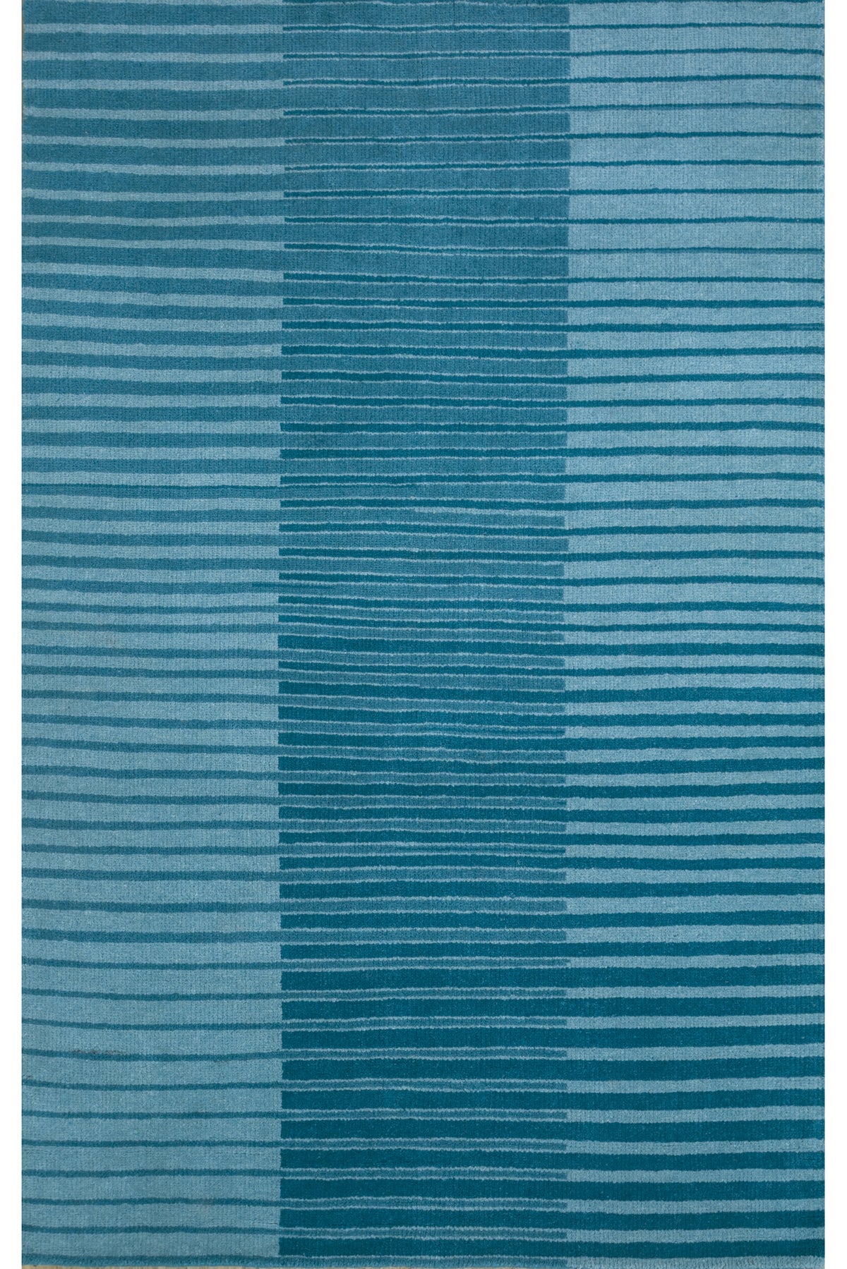 Jaipur Rugs Soft Striped 5X8 Feet Rug| Fresh Turquoise & Lake Blue Hand Knotted Rug Carpet For Living Room