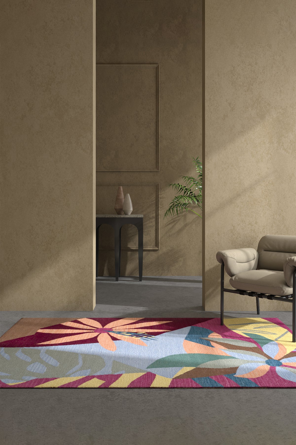 Jaipur Rugs Soft Floral 6X9 Feet Rug| Vintage Claret & Canterbury Hand Knotted Dhurrie Carpet For Living Room