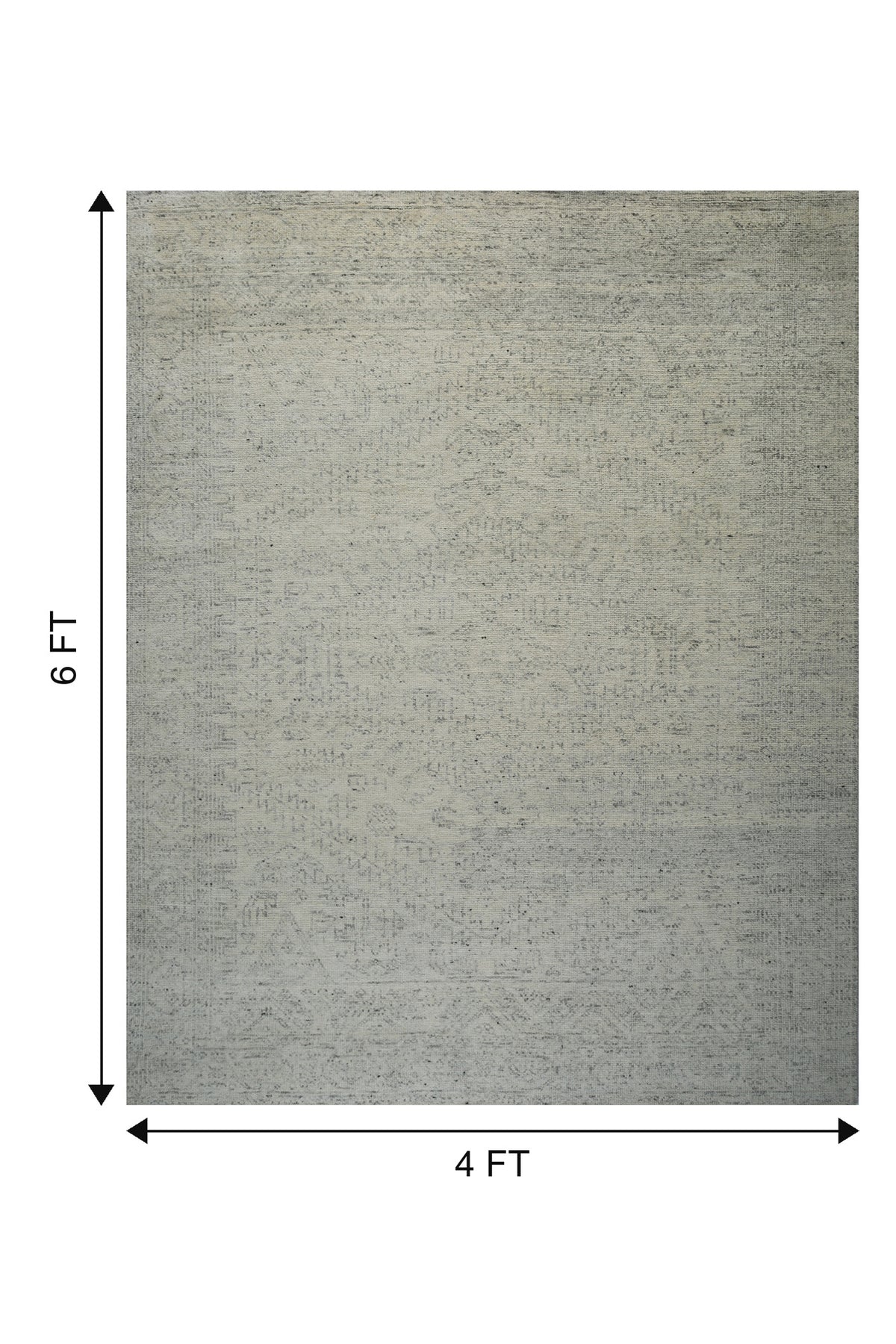 Jaipur Rugs Soft Textured 4X6 Feet Rug| Marble & Natural White Hand Knotted Rug Carpet For Living Room