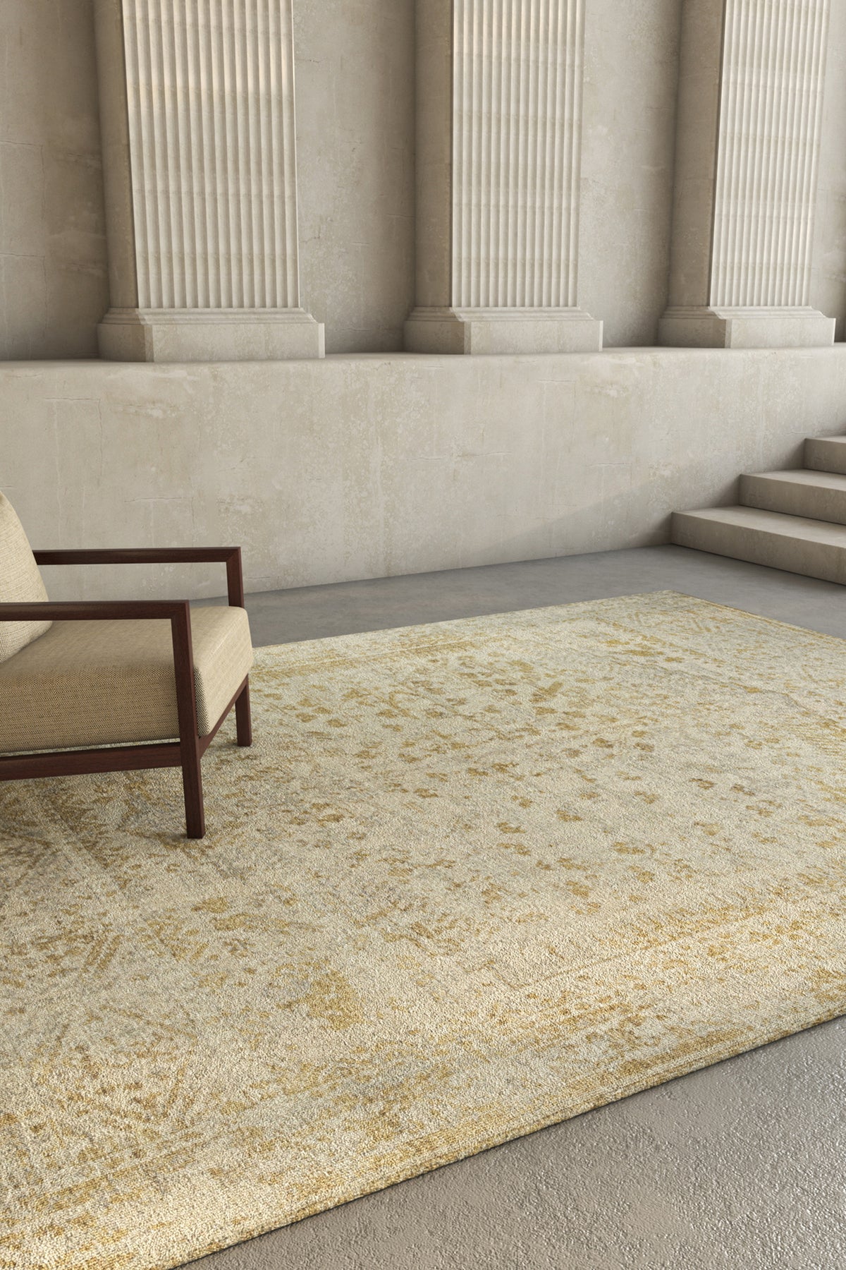 Jaipur Rugs Soft Oriental 4X6 Feet Rug| White & Cloud White Hand Knotted Rug Carpet For Living Room