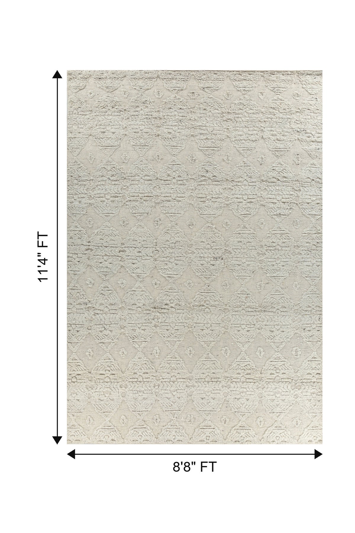 Jaipur Rugs Soft Textured 8'8X11'4 Feet Rug| Nickel Hand Knotted Rug Carpet For Living Room