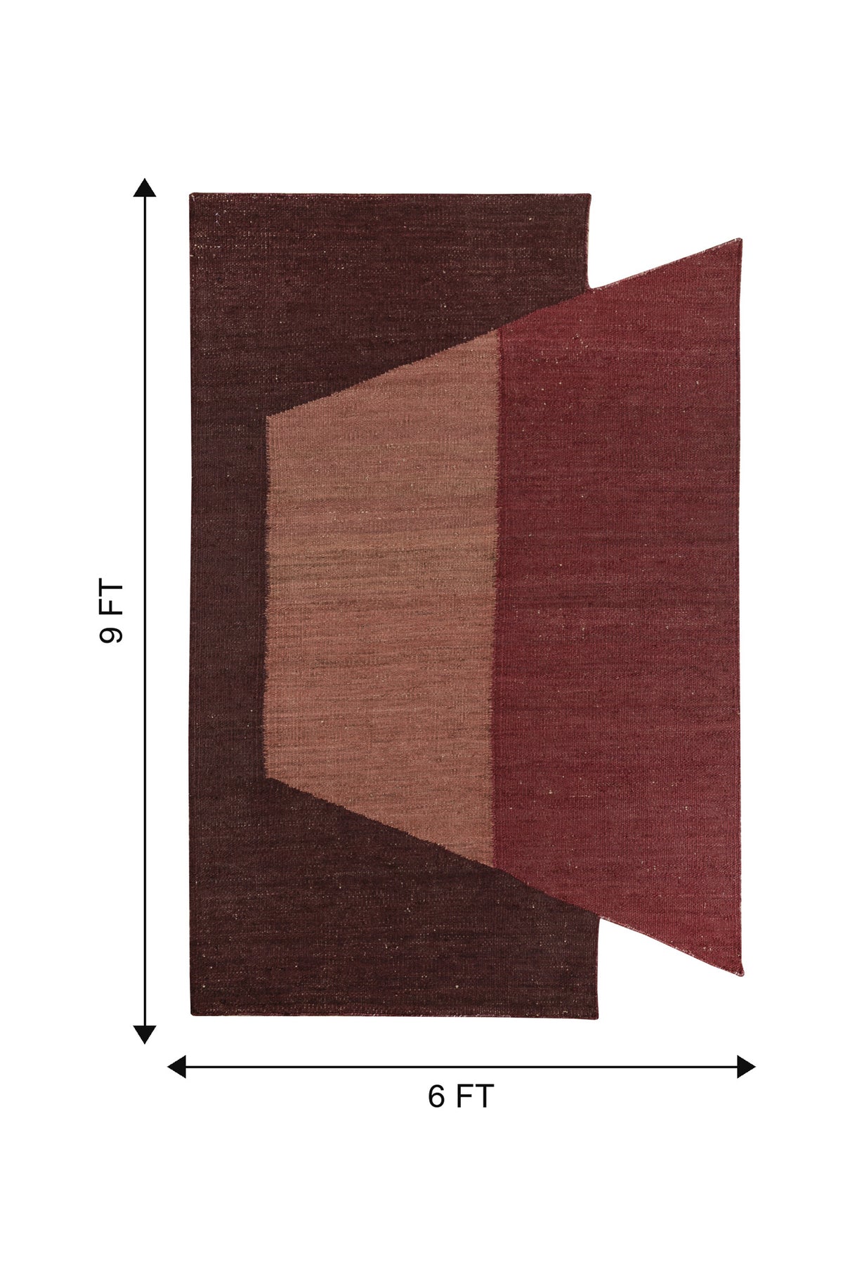 Jaipur Rugs Soft Abstract 6X9 Feet Rug| Tibetan Red & American Beauty Hand Knotted Dhurrie Carpet For Living Room