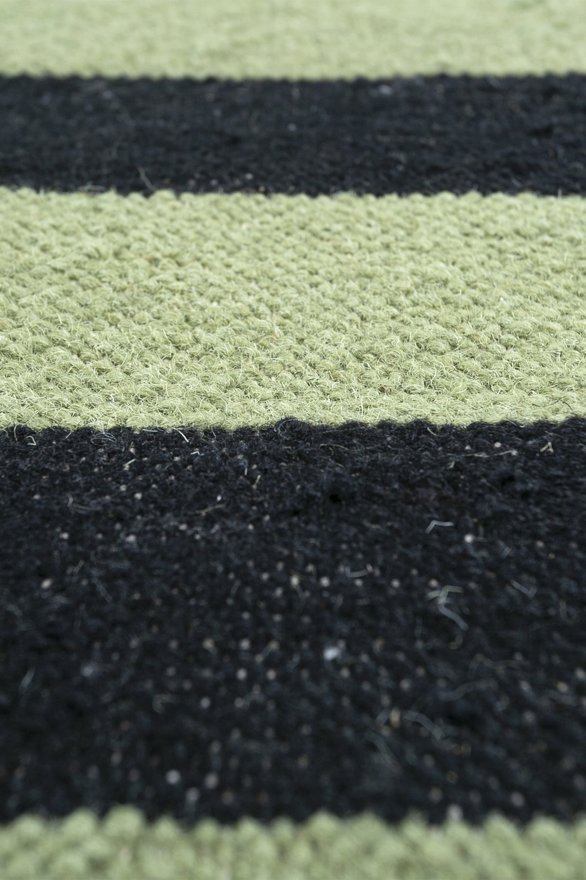 Jaipur Rugs Soft Striped 5X8 Feet Rug| Spinach Green & Ebony Hand Knotted Dhurrie Carpet For Living Room