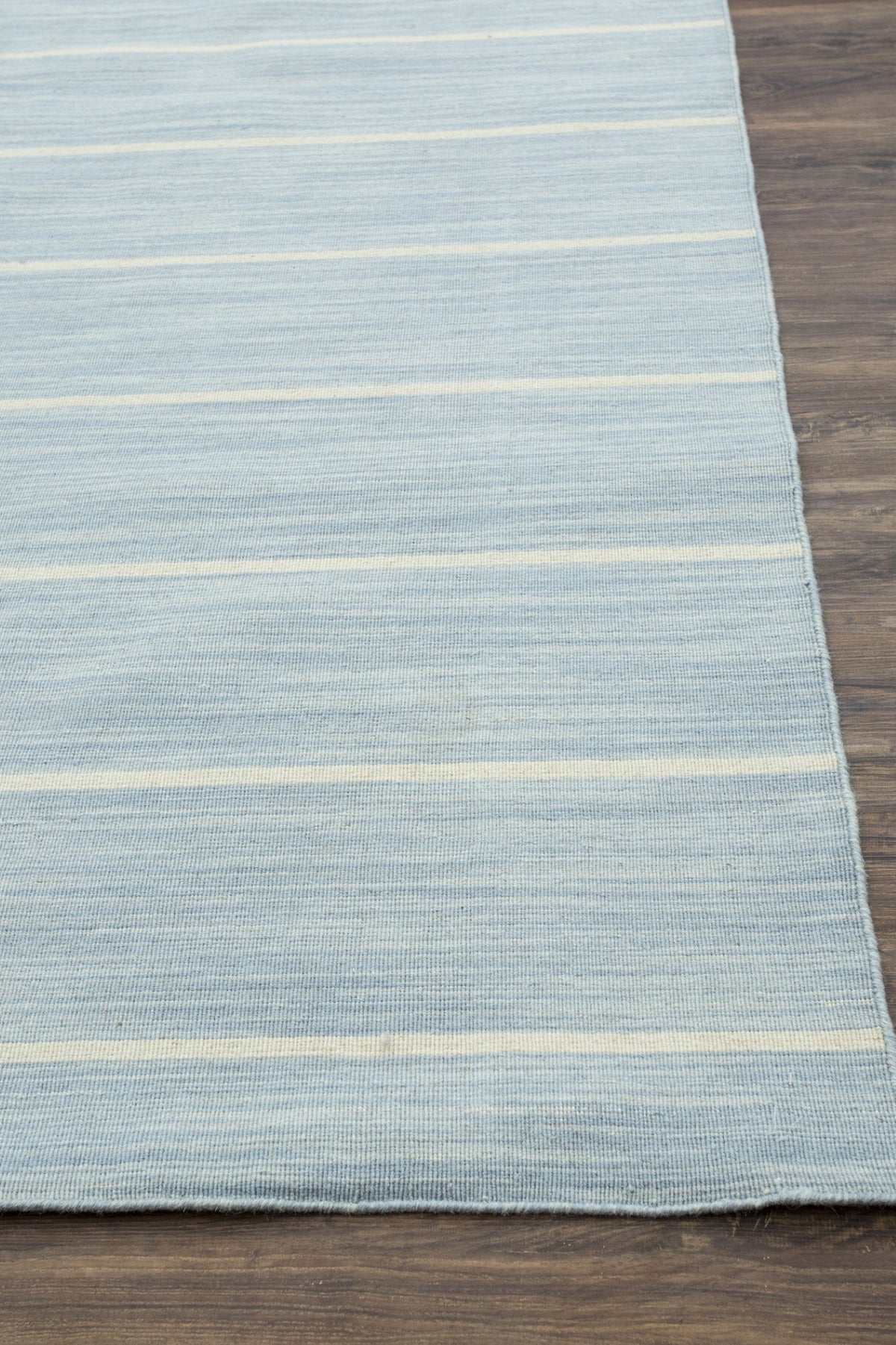 Jaipur Rugs Soft Striped 6X9 Feet Rug| Porcelain Blue & White Ice Hand Knotted Dhurrie Carpet For Living Room