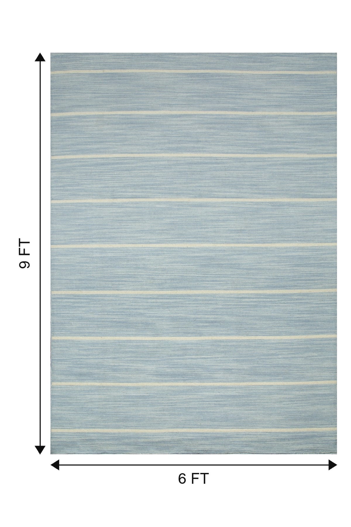Jaipur Rugs Soft Striped 6X9 Feet Rug| Porcelain Blue & White Ice Hand Knotted Dhurrie Carpet For Living Room
