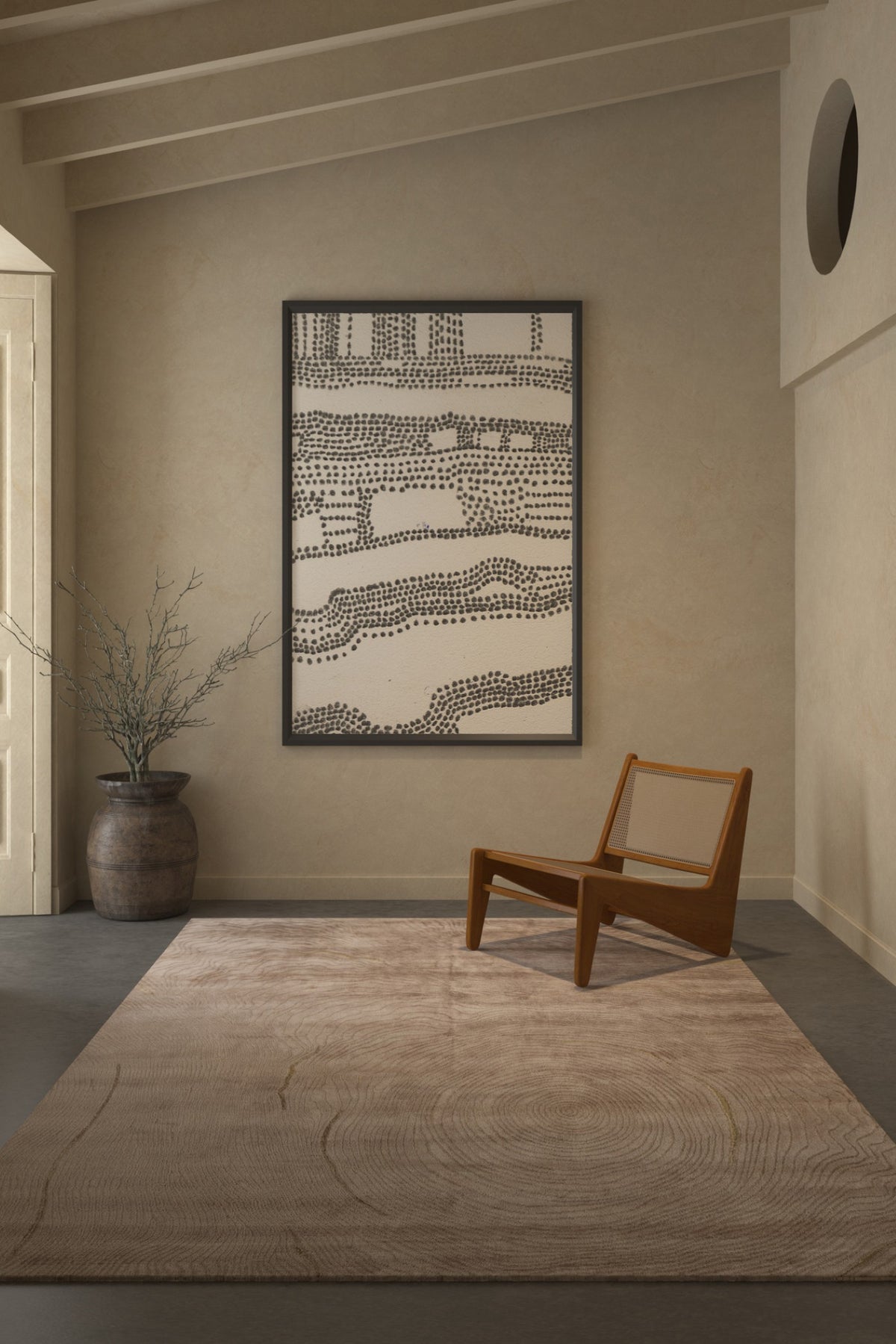 Jaipur Rugs Soft Abstract 5X8 Feet Rug| Light Coffee & Natural Beige Hand Knotted Rug Carpet For Living Room