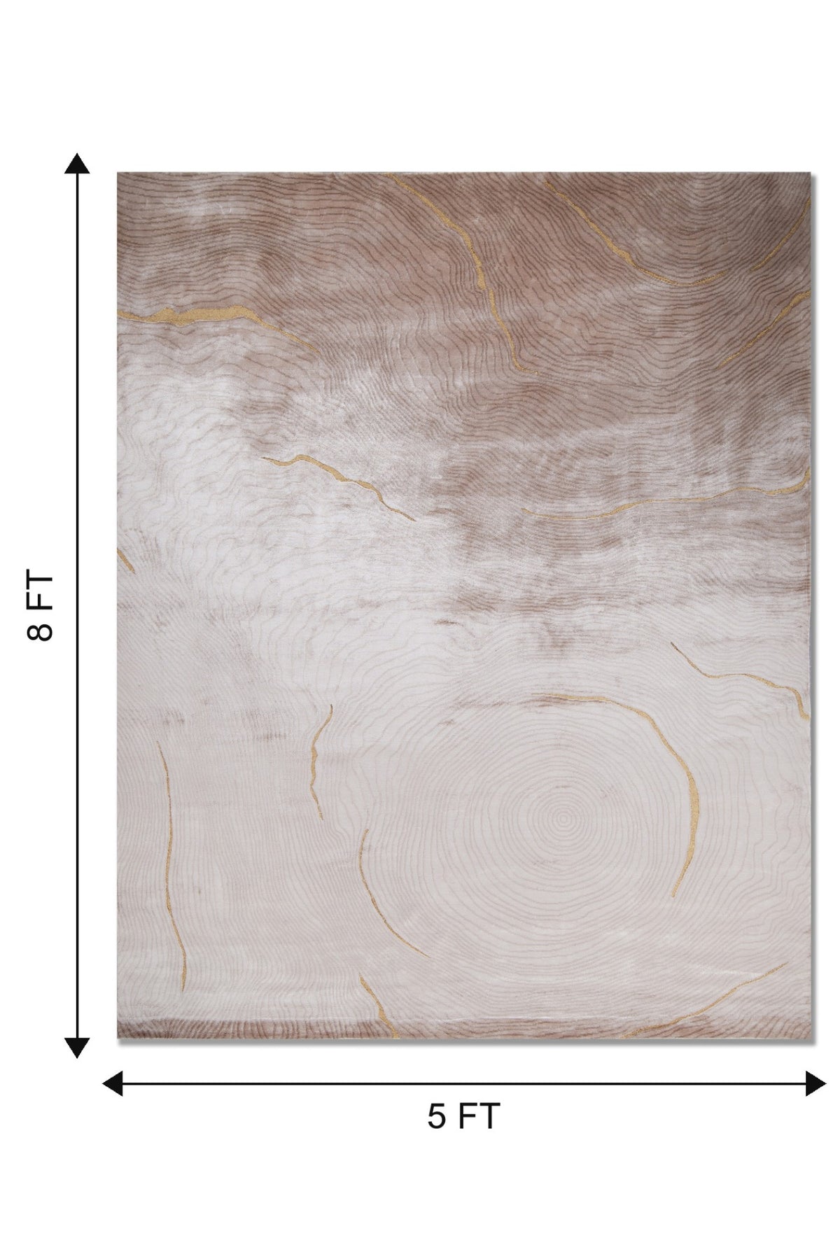 Jaipur Rugs Soft Abstract 5X8 Feet Rug| Light Coffee & Natural Beige Hand Knotted Rug Carpet For Living Room