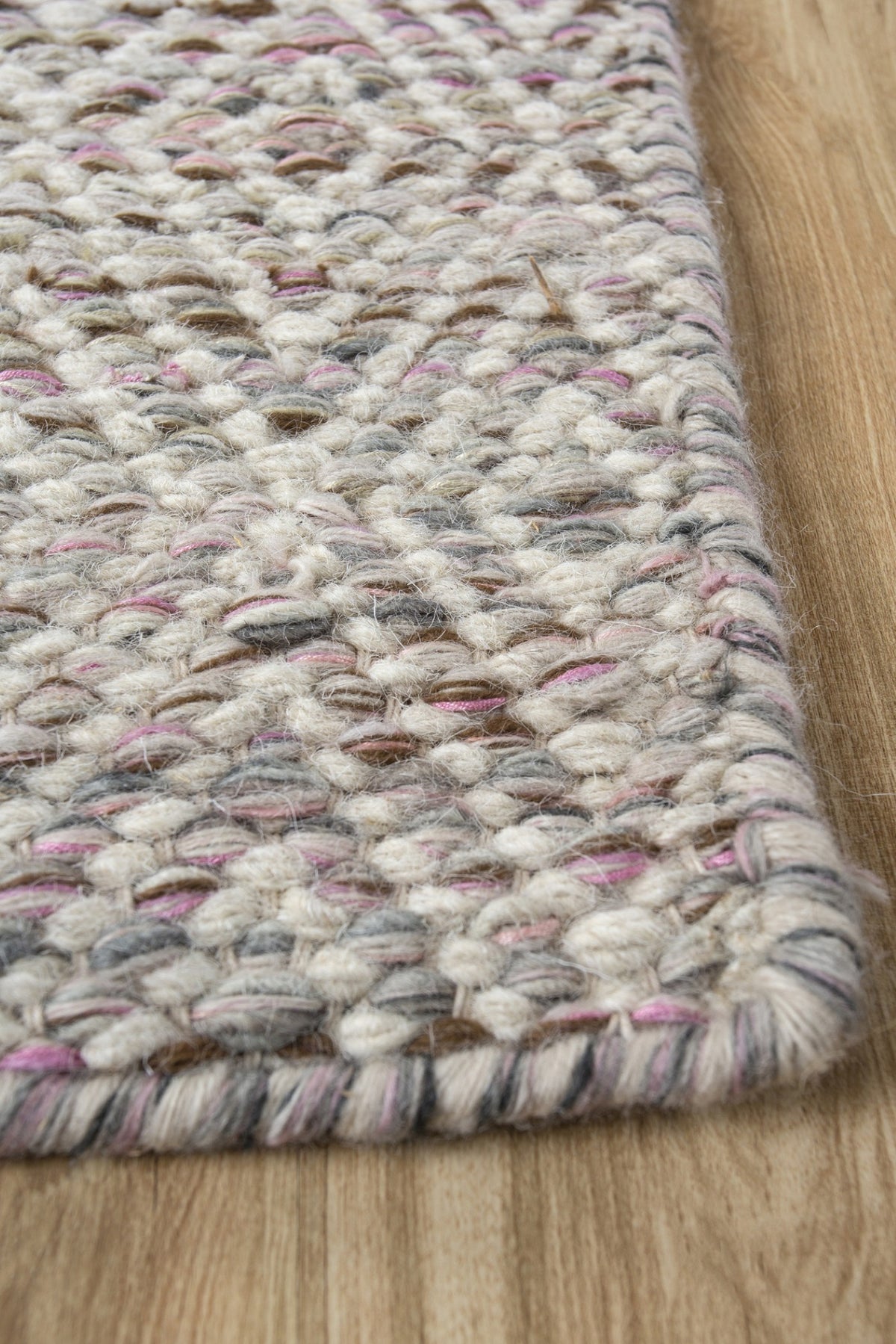 Jaipur Rugs Soft Diamond 5X8 Feet Rug| Fuchsia Purple & Snow White Hand Knotted Dhurrie Carpet For Living Room