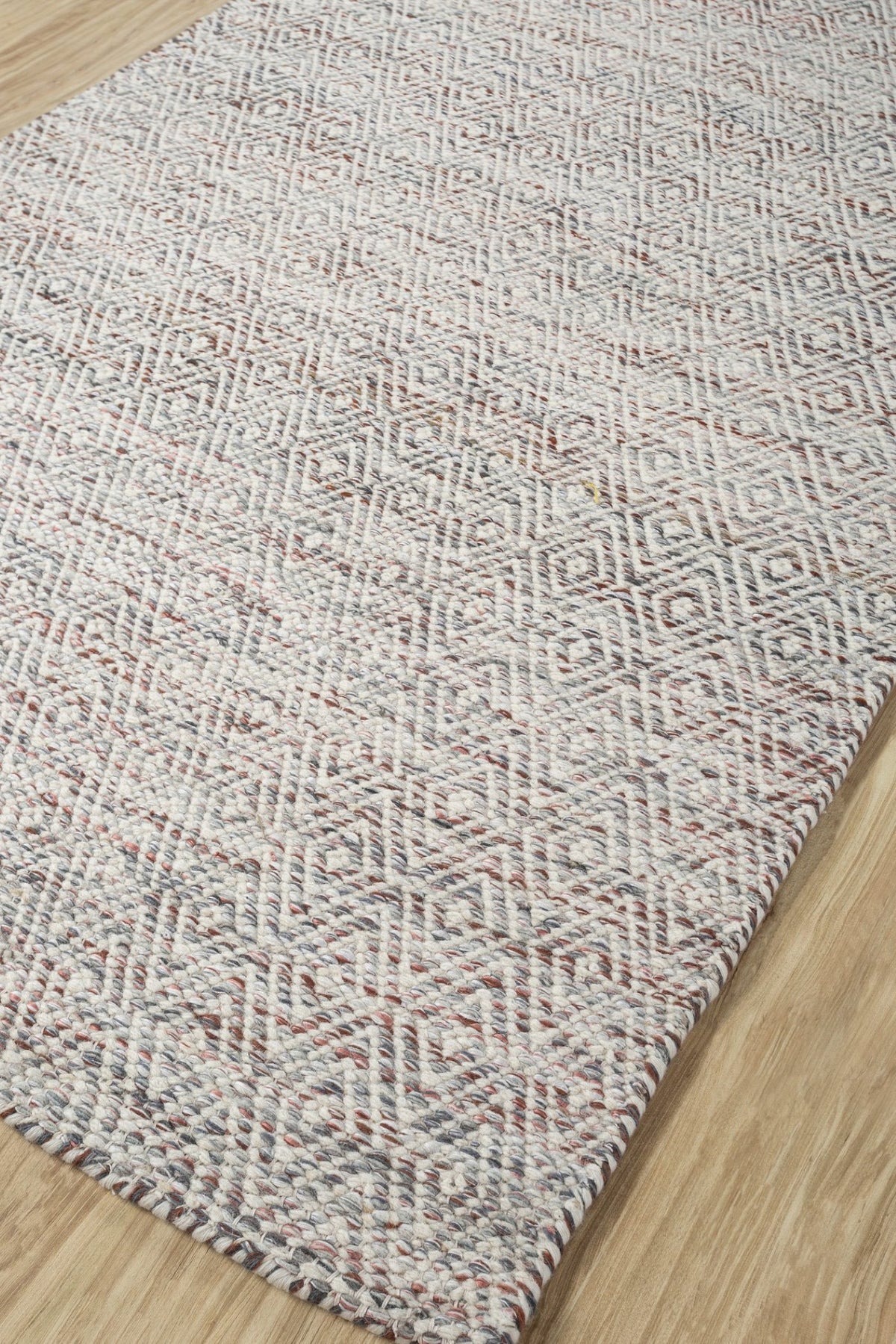 Jaipur Rugs Soft Diamond 5X8 Feet Rug| Mineral & Snow White Hand Knotted Dhurrie Carpet For Living Room