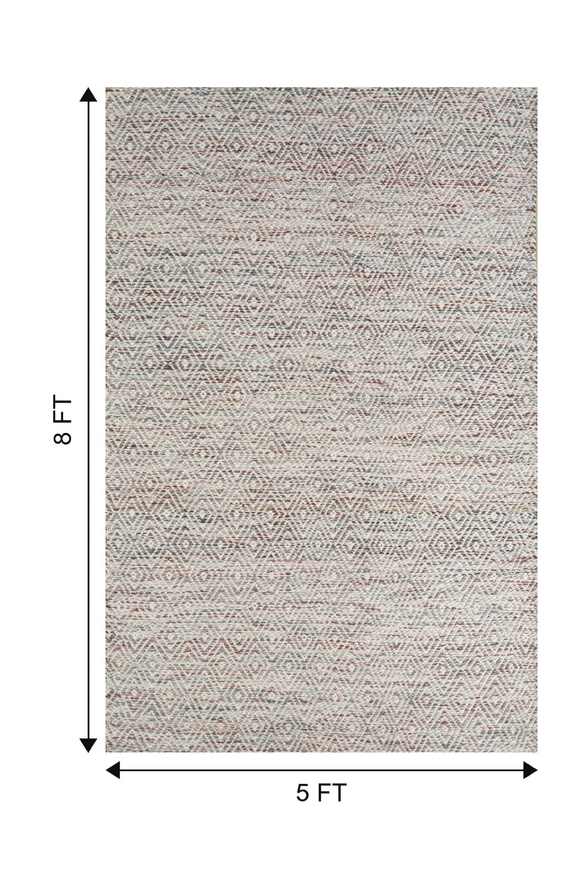 Jaipur Rugs Soft Diamond 5X8 Feet Rug| Mineral & Snow White Hand Knotted Dhurrie Carpet For Living Room