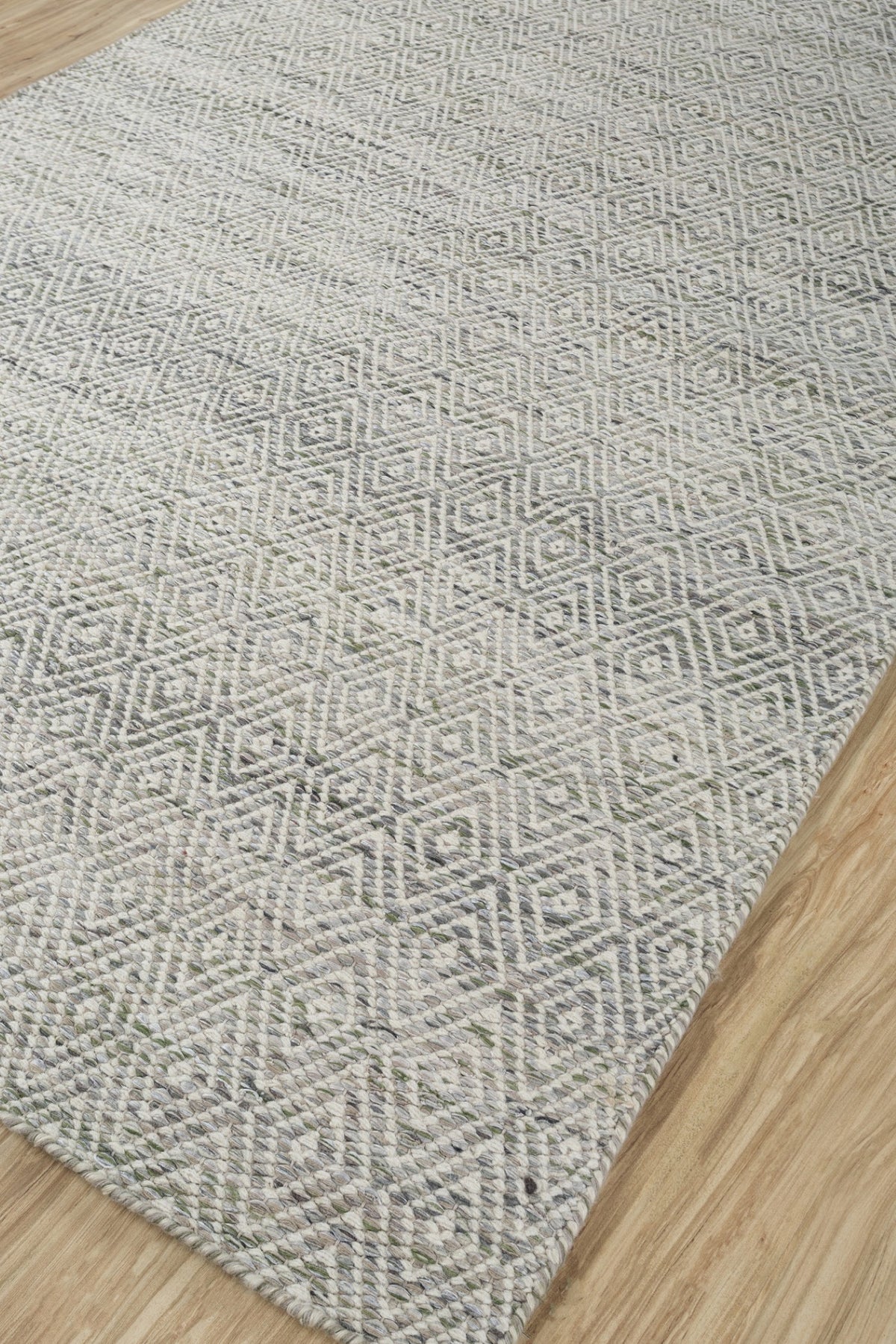 Jaipur Rugs Soft Diamond 6X9 Feet Rug| Quarry & White Hand Knotted Dhurrie Carpet For Living Room