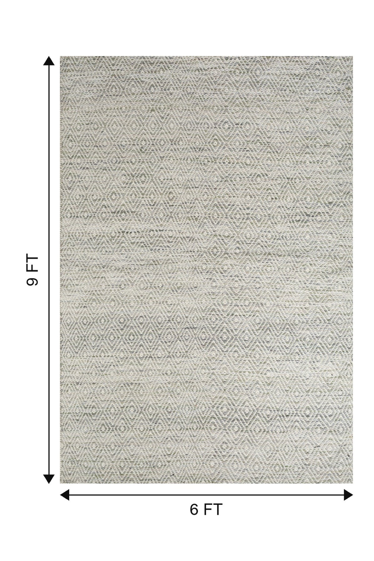 Jaipur Rugs Soft Diamond 6X9 Feet Rug| Quarry & White Hand Knotted Dhurrie Carpet For Living Room