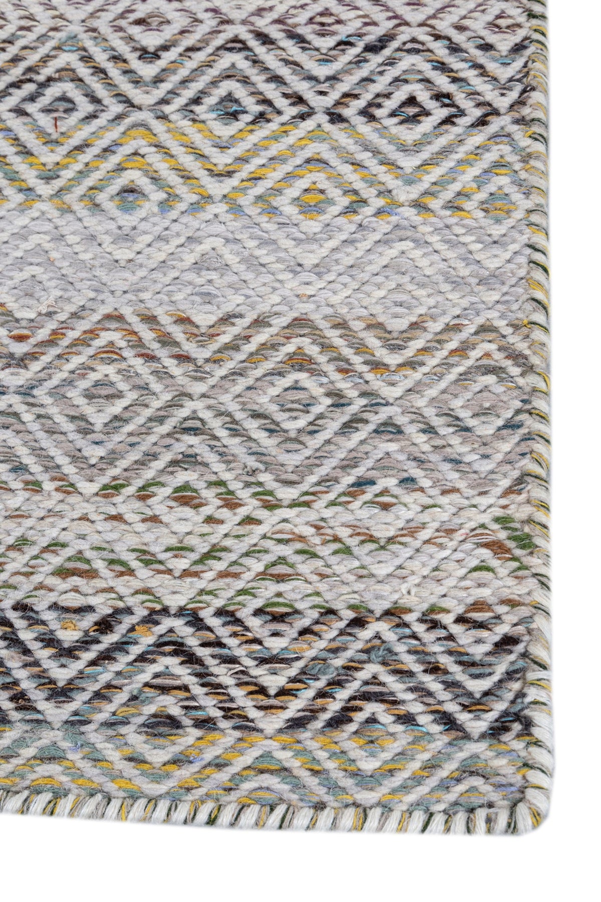 Jaipur Rugs Soft Diamond 6X9 Feet Rug| BlueBell & Undyed White Hand Knotted Dhurrie Carpet For Living Room